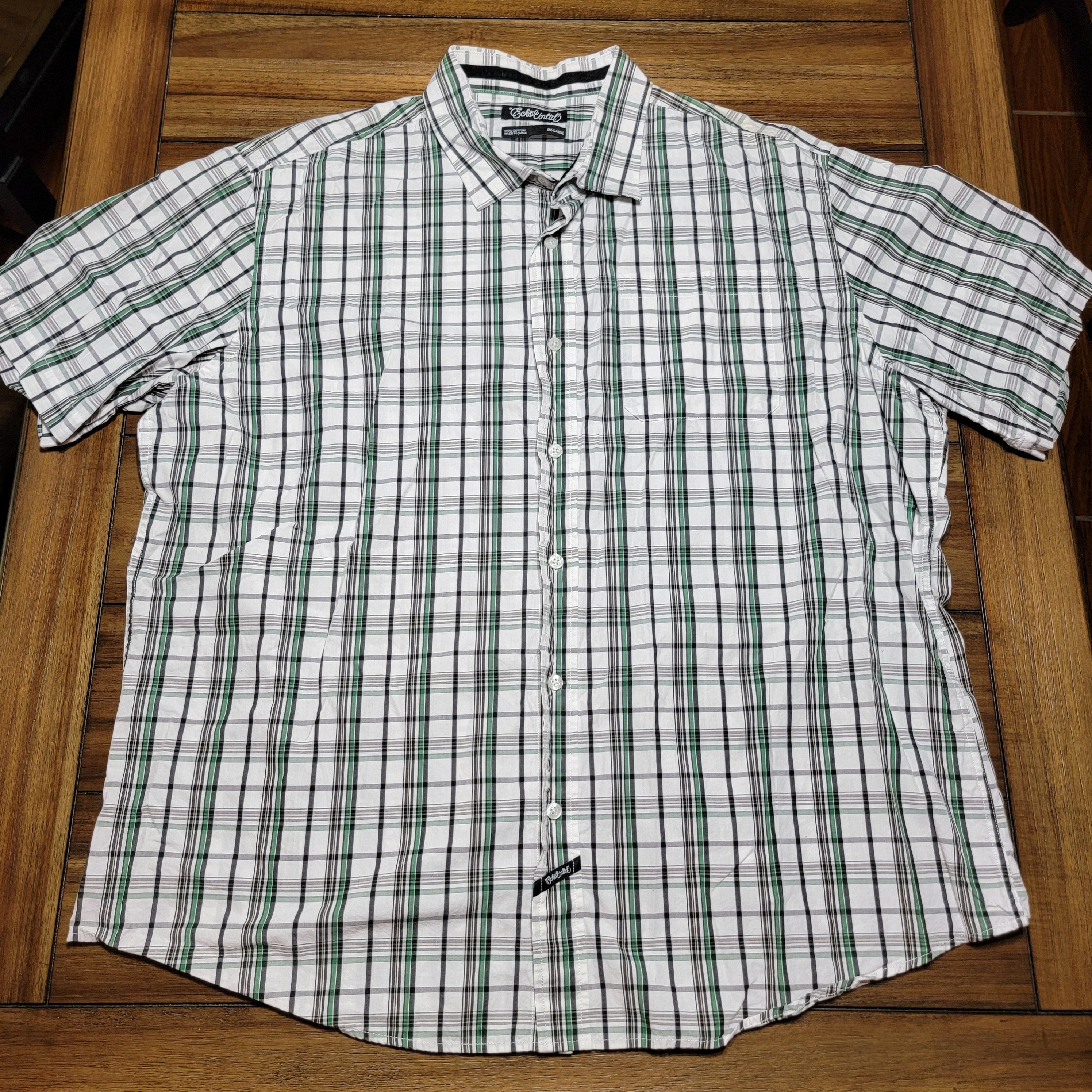 Ecko Unltd. Ecko Unltd Full Button SS Green and White - Size 3XL Size US XXL / EU 58 / 5 - 1 Thumbnail