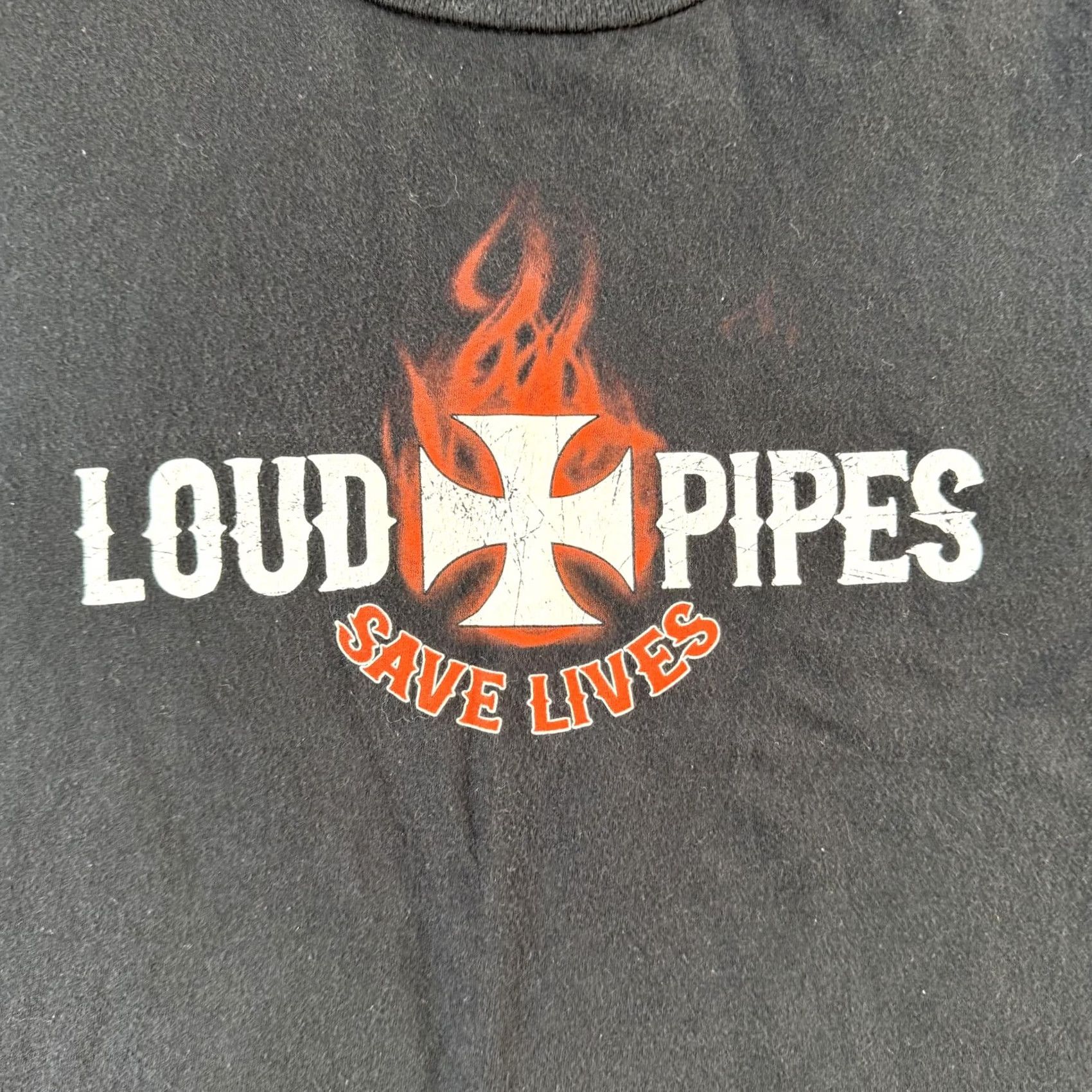 Vintage Lethal Threat Shirt Mens 3XL Black Loud Pipes Save Lives Motorcycle Tee T-Shirt Size US XXL / EU 58 / 5 - 2 Thumbnail