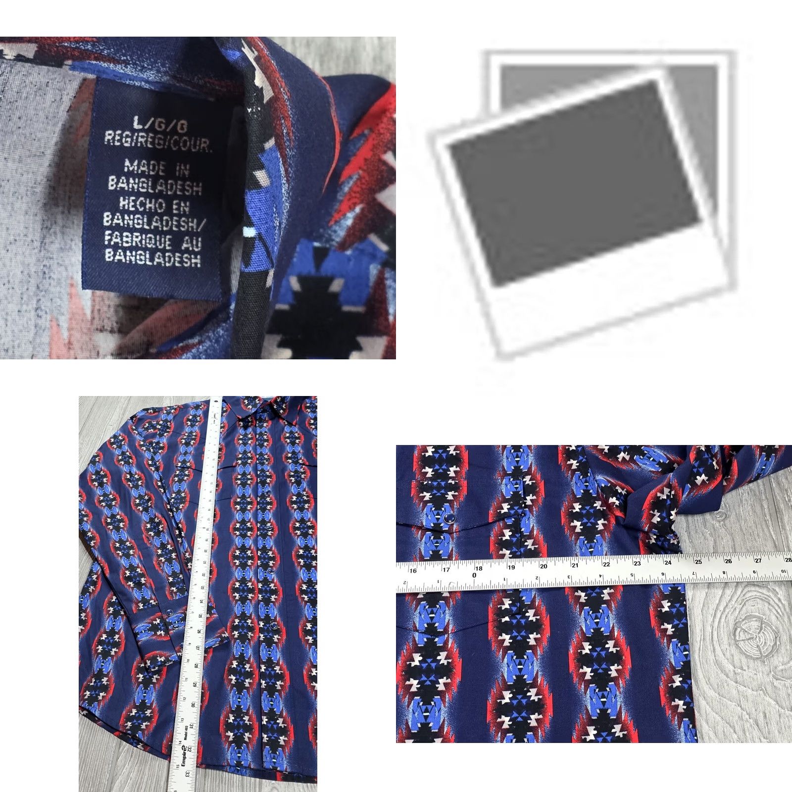 Wrangler Wrangler Western Shirt L Multicolor Aztec Cowboy Checotah Pearl Snap Button-Up Shirt Mens Size US L / EU 52-54 / 3 - 8 Thumbnail