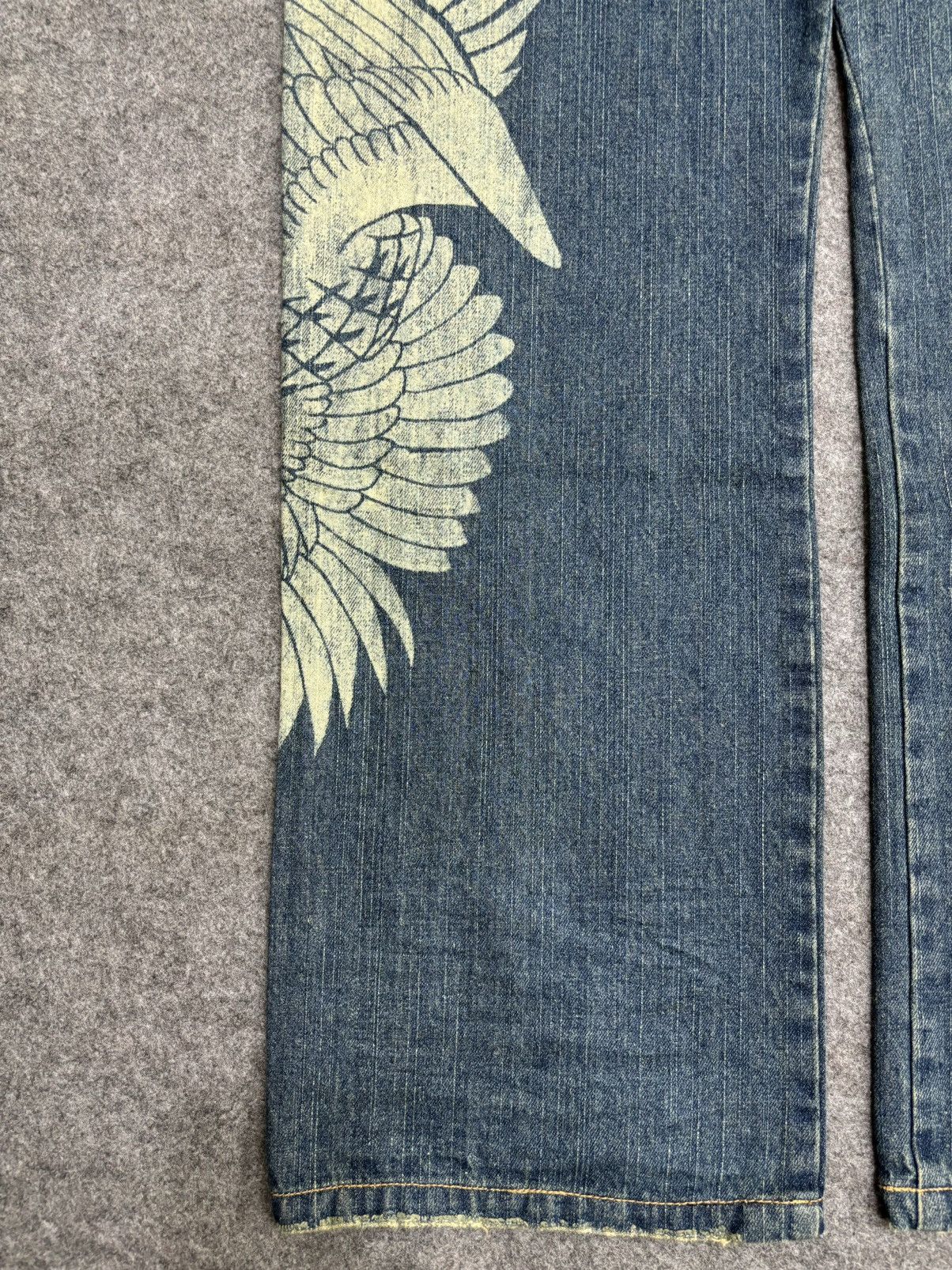 Japanese Brand 💥ART💥Gumu In Floral Embroided Flying Swan Print Denim F557 Size US 34 / EU 50 - 17 Thumbnail