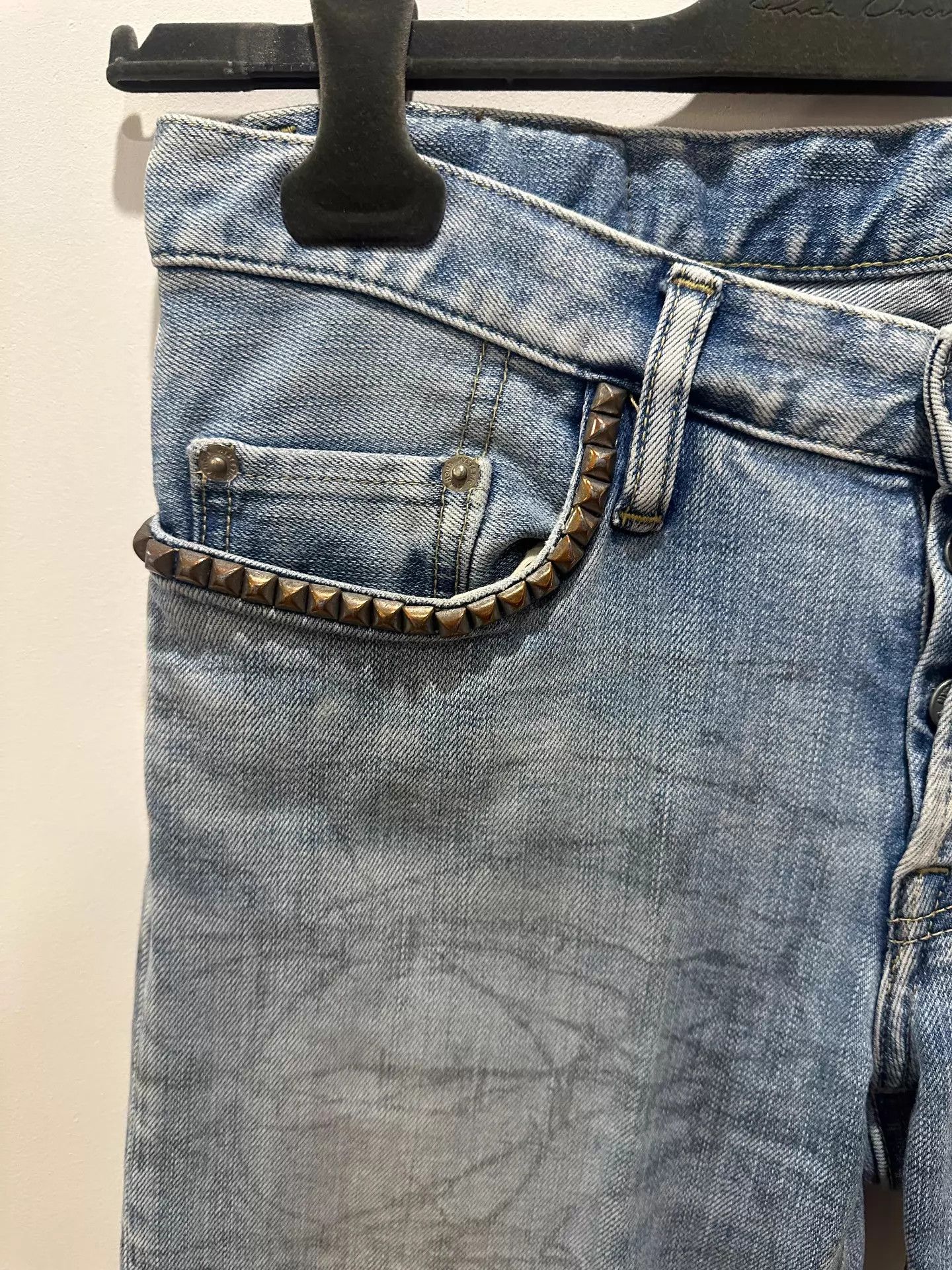 Other hysteric glamour archive spiked-mesh light blue jeans 30x32 Size US 30 / EU 46 - 3 Thumbnail