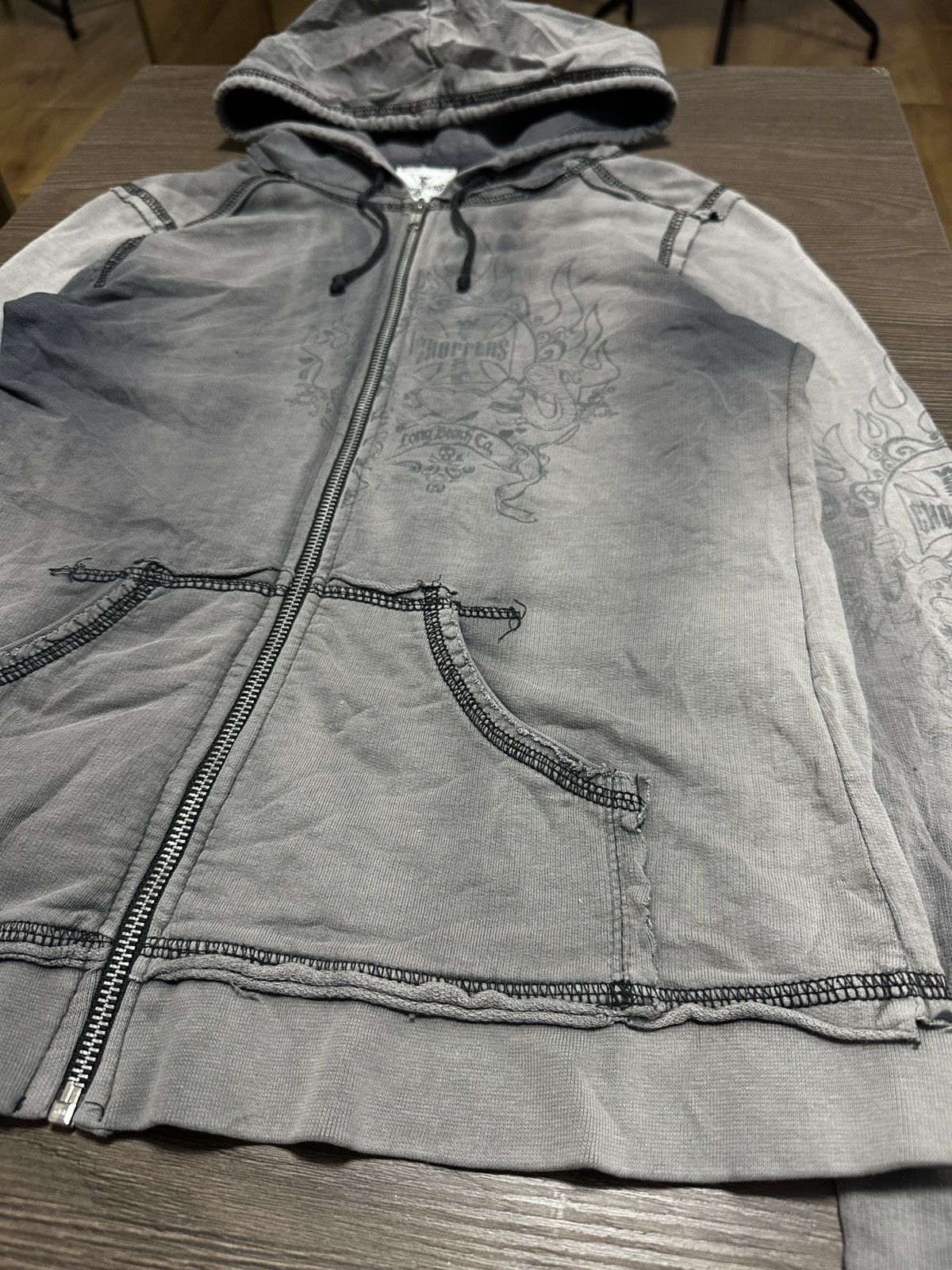 Vintage × West Coast Choppers Vintage West Coast Choppers Distressed Style Zip Hoodie Size M / US 6-8 / IT 42-44 - 9 Thumbnail