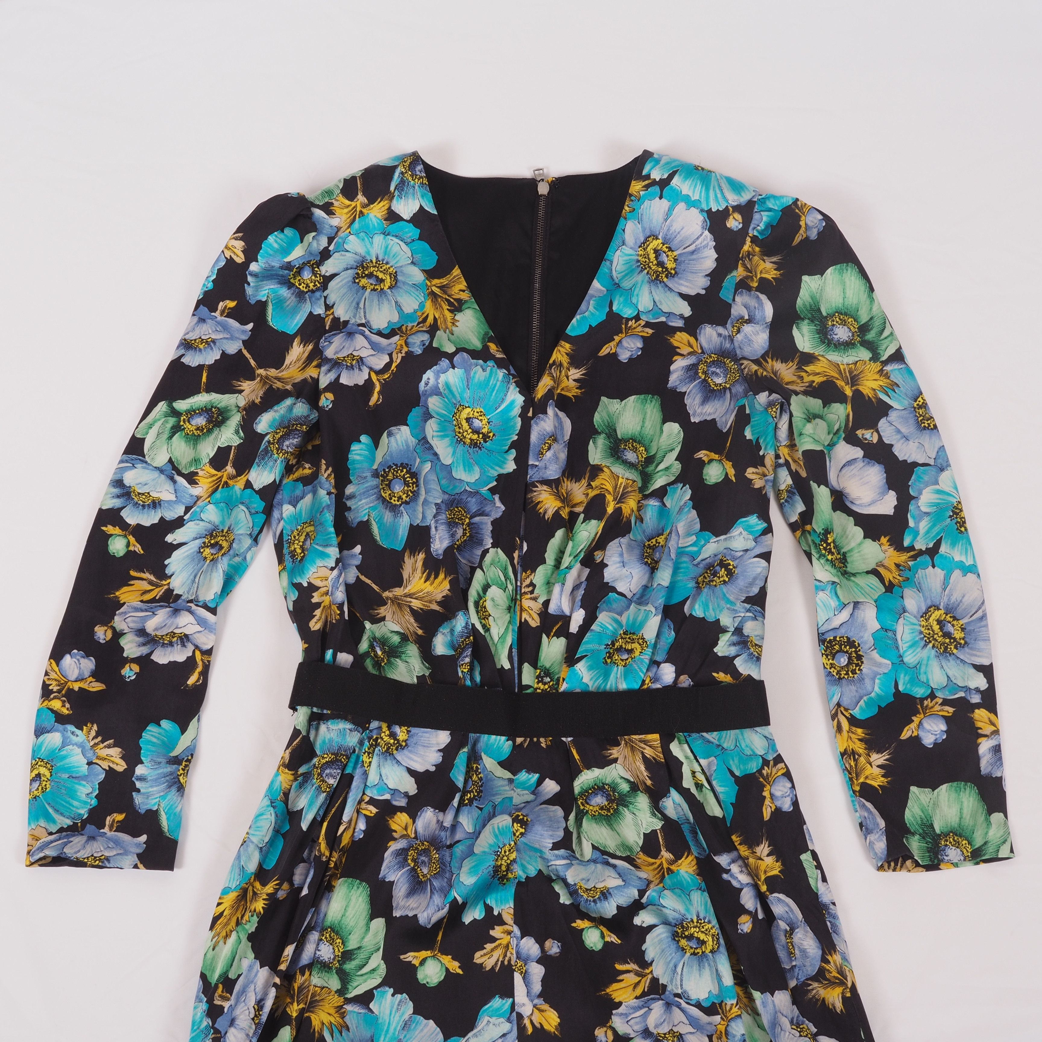Dolce & Gabbana Dolce & Gabbana Vintage Silk Blue Floral Sheath Wiggle Dress Size M / US 6-8 / IT 42-44 - 11 Thumbnail