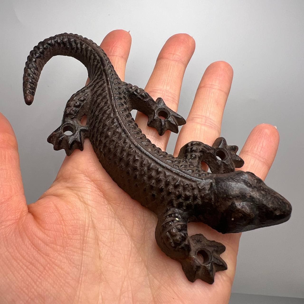 Vintage Vintage Cast Iron Collectible Overlay Figure Statue Lizard Size ONE SIZE - 2 Thumbnail