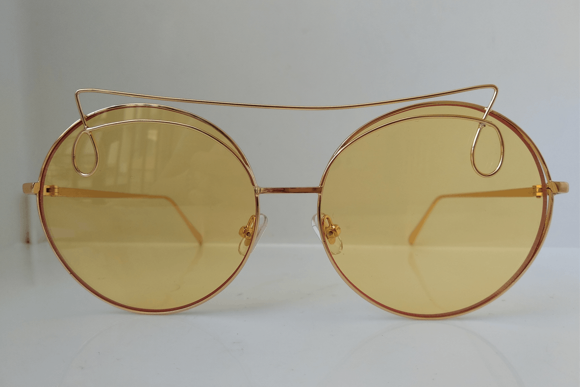 Other Mod Diva Gold Round Sunglasses Frame PIN UP GIRL Size ONE SIZE - 1 Thumbnail
