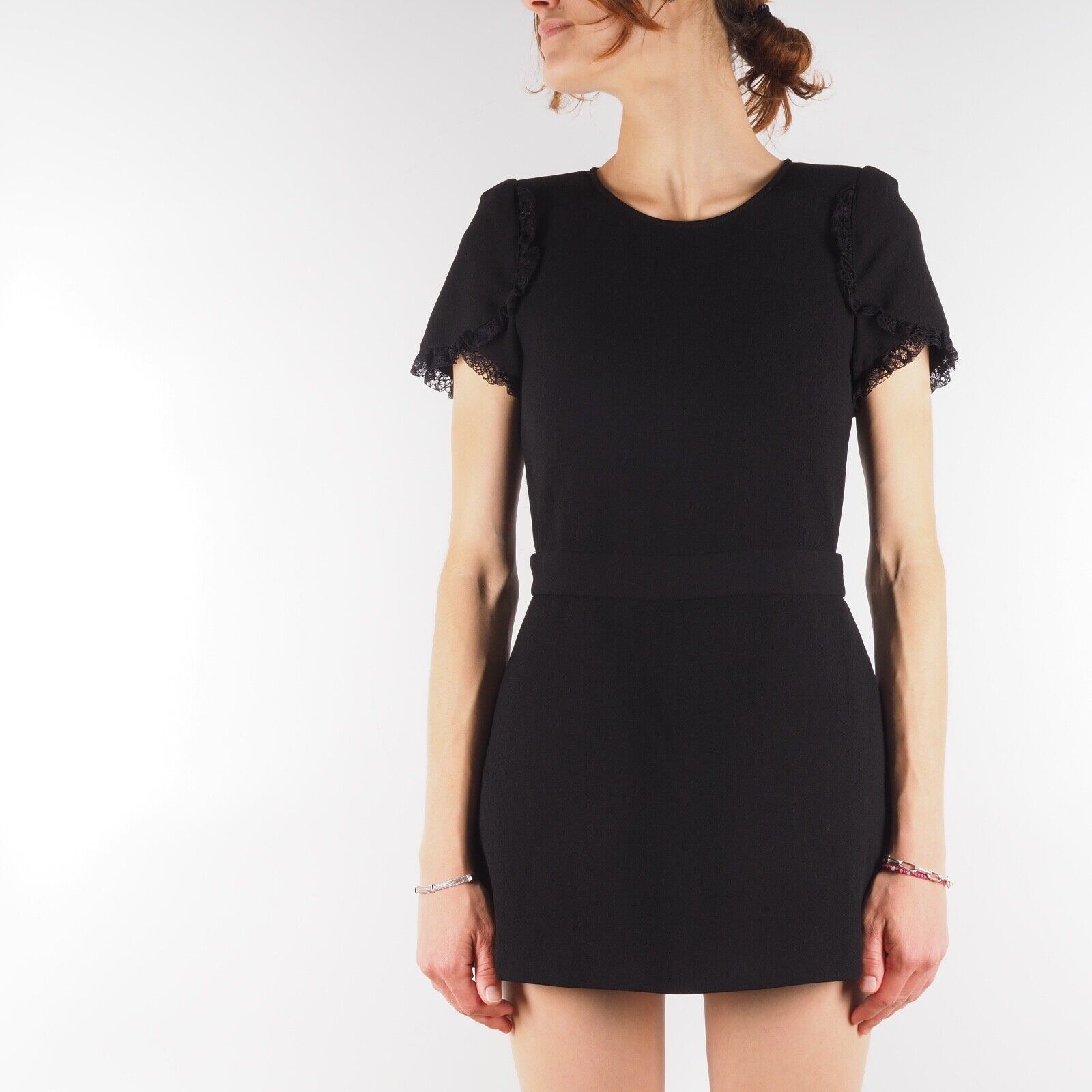 Maje Black Ively Romper Playsuit Combi Short Mini Dress