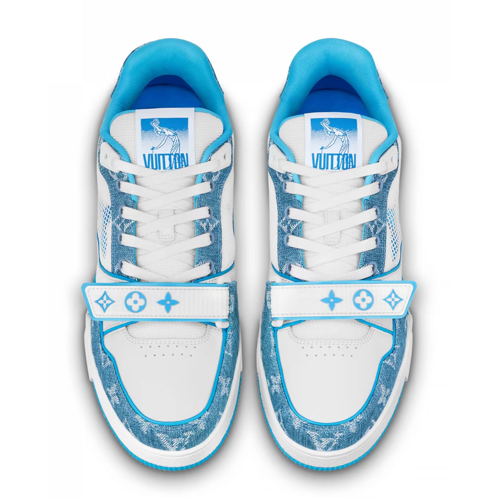Louis Vuitton Louis Vuitton Denim Blue Monogram White LV Low Top Size US 10 / EU 43 - 11 Thumbnail