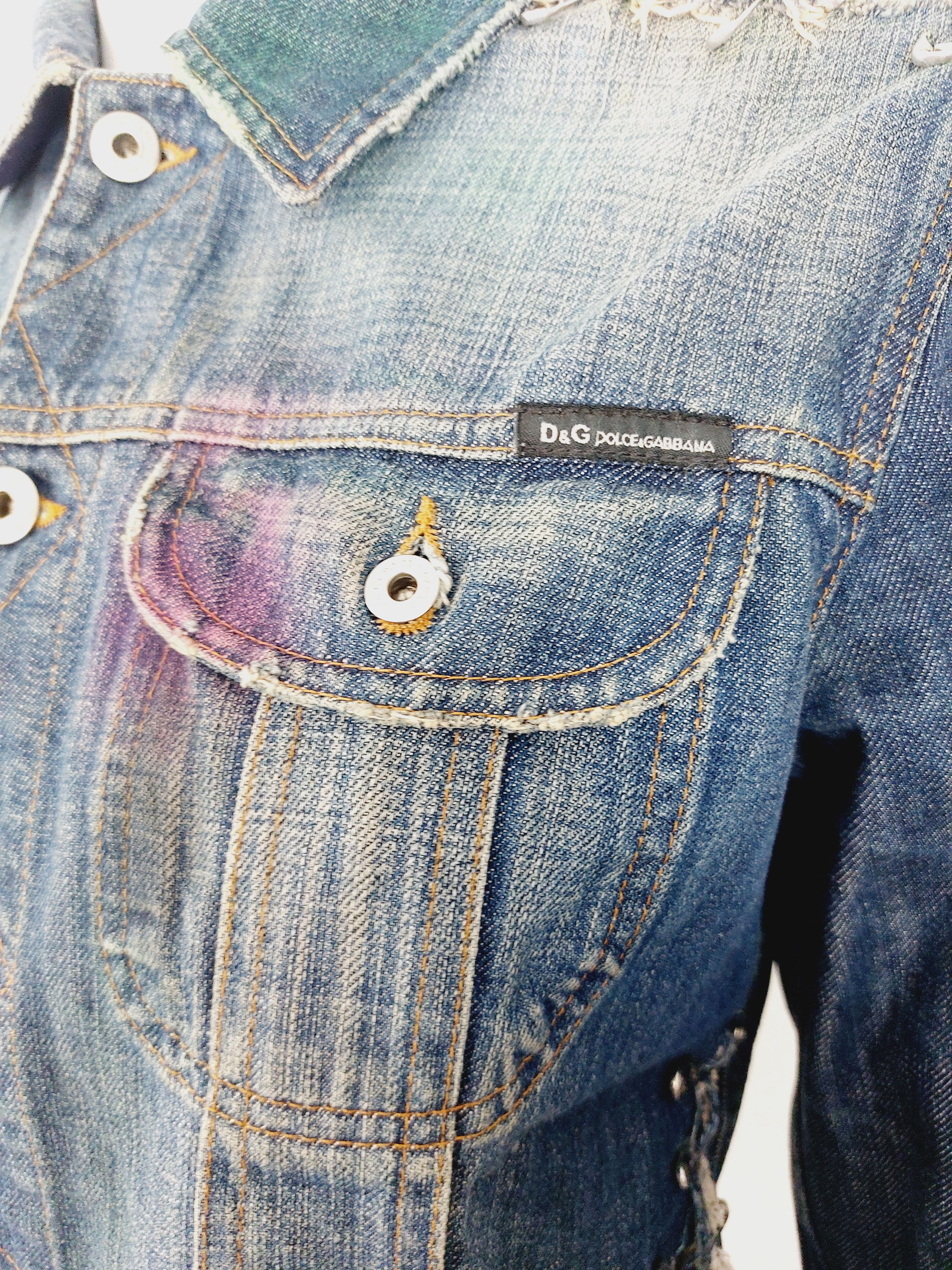 Dolce & Gabbana Dolce and Gabbana D&G SS2001 Spray Paint Safety Pin Jacket Size US XS / EU 42 / 0 - 9 Thumbnail