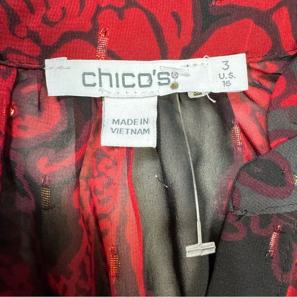Chicos New Chico's Ruffle Detail Long Sleeve Chiffon Shirt Size 3 Size XL / US 12-14 / IT 48-50 - 7 Thumbnail