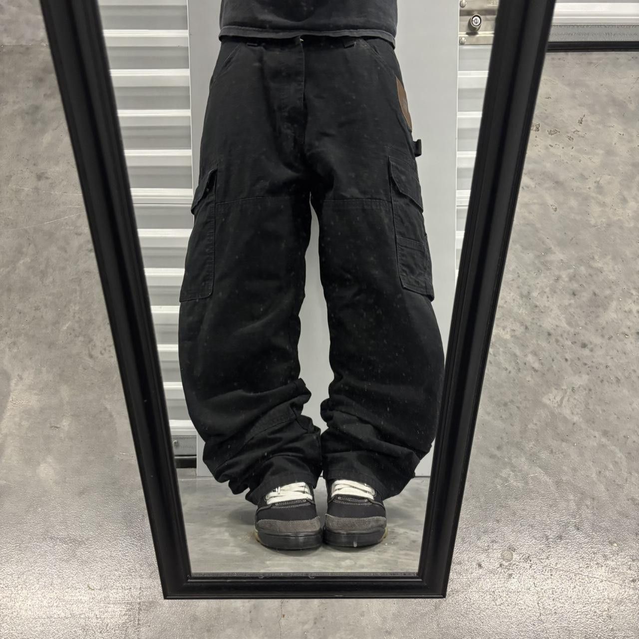 Japanese Brand × Vintage Crazy Vintage Y2K/2000s Baggy Black Streetwear Workwear Cargo Pants! Size US 36 / EU 52 - 1 Thumbnail