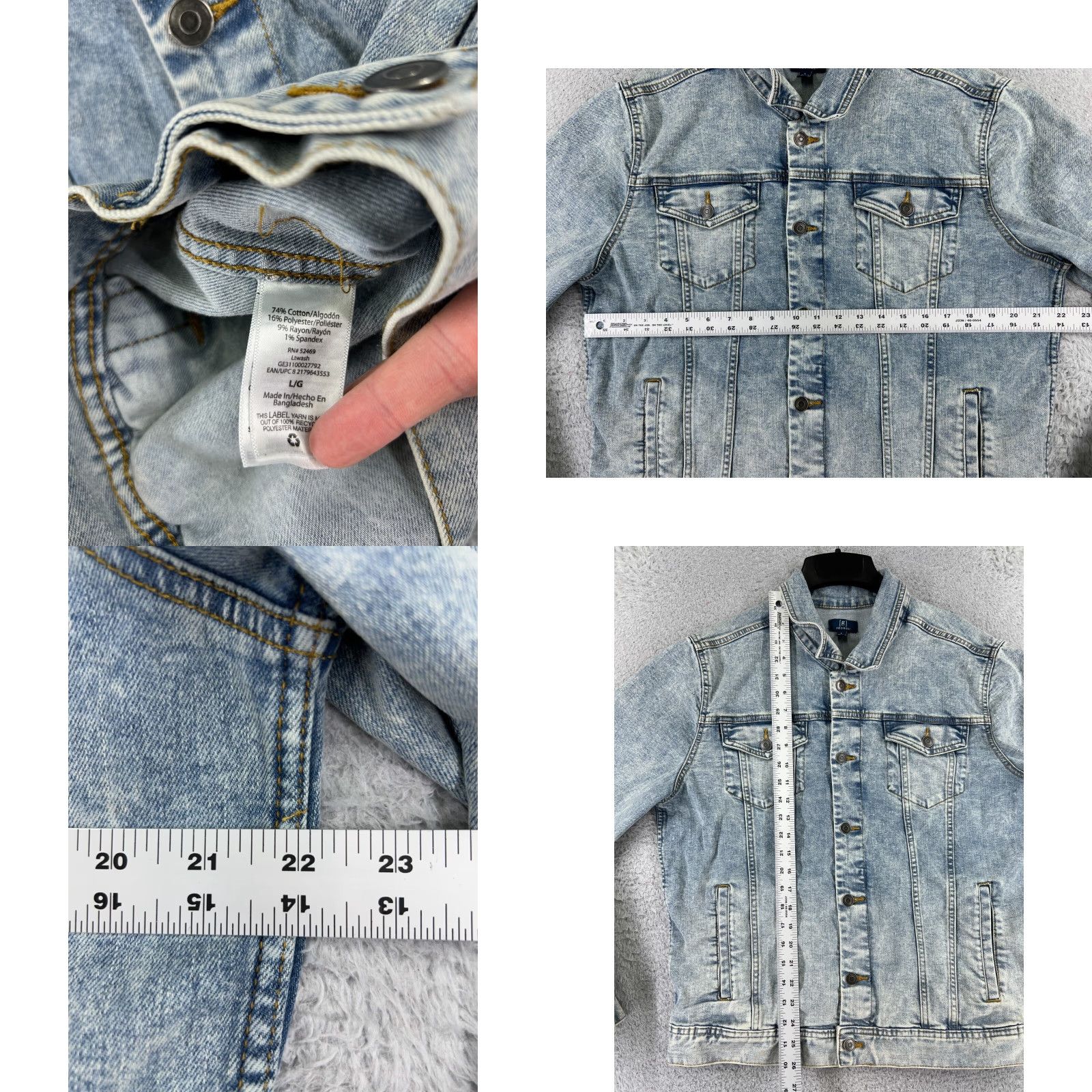 George VINTAGE George Denim Jacket Womens Large Trucker Cotton Blend Button Up Pockets 80s 90s Blue Mens Womens Clothing Jacket Size 36" / US 14 / IT 50 - 8 Thumbnail
