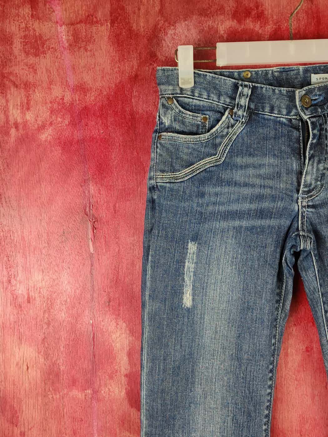 Japanese Brand Sportiff Dark Blue Distressed Multipocket Denim #S1531 Size 27" / US 4 / IT 40 - 11 Thumbnail