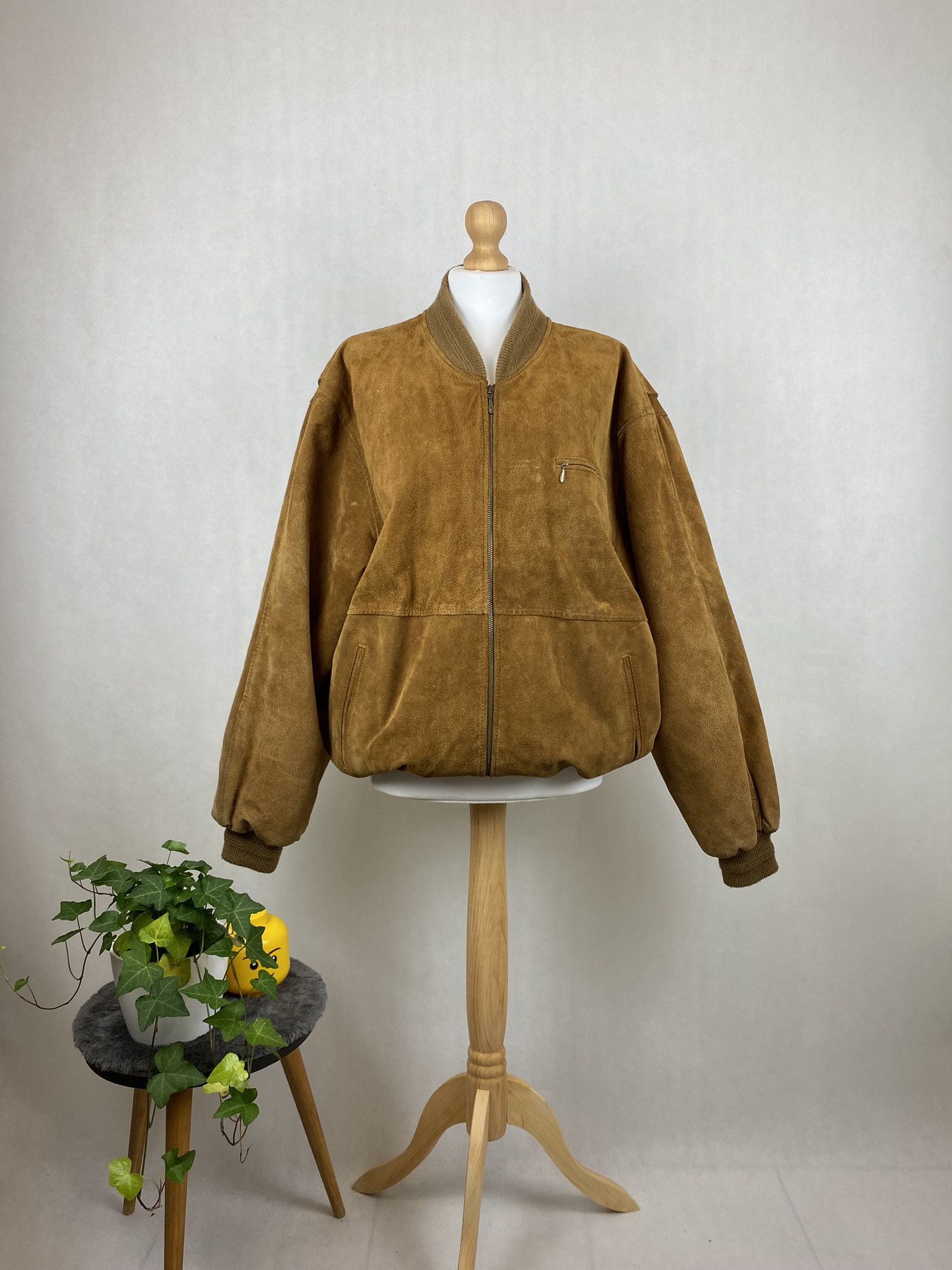 Genuine Leather × Vintage real leather suede jacket bomber rap hip hop oversize Size US XL / EU 56 / 4 - 1 Thumbnail