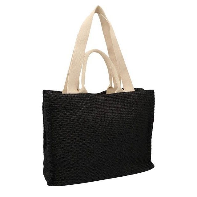 Marni MARNI Medium Black Raffia-Effect Tote Bag New And Authentic Size ONE SIZE - 2 Thumbnail