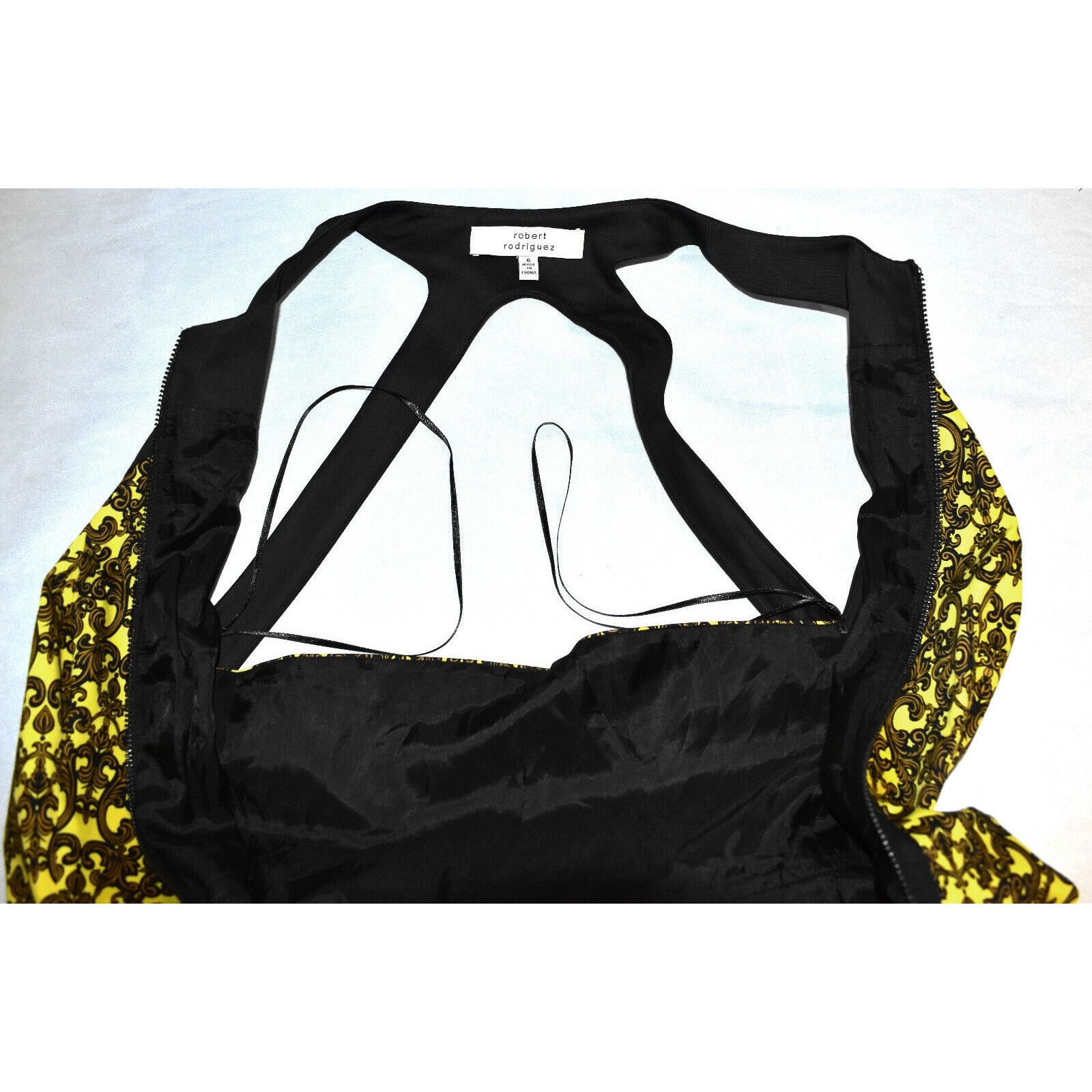 Robert Rodriguez ROBERT RODRIGUEZ Fit Flare Pleated Filigree Print Dress Sz 6 Size M / US 6-8 / IT 42-44 - 7 Thumbnail