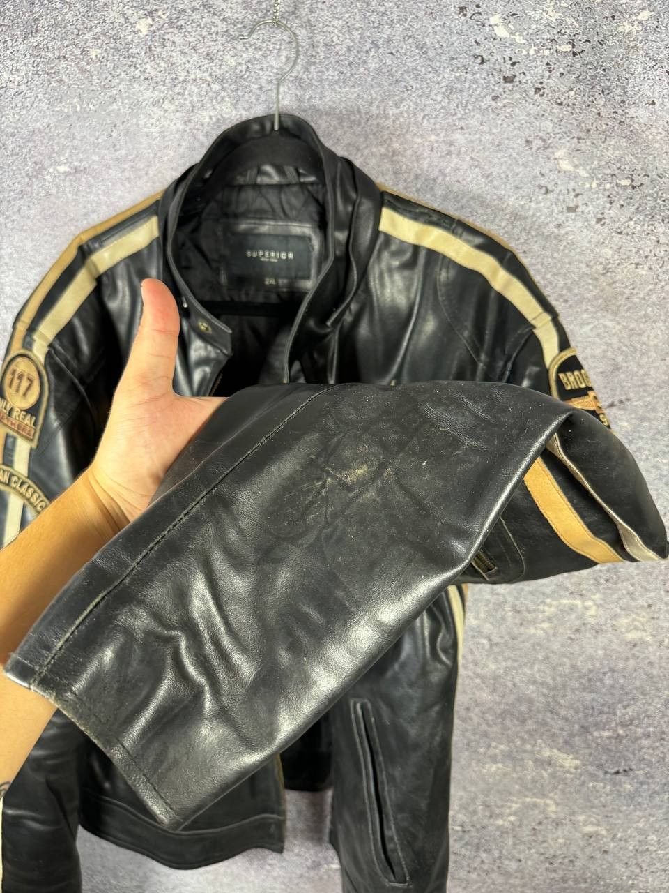 Leather SUPERIOR Leather Motorcycle Lacket 2XL Dainese Alpinestar Size US XXL / EU 58 / 5 - 15 Thumbnail