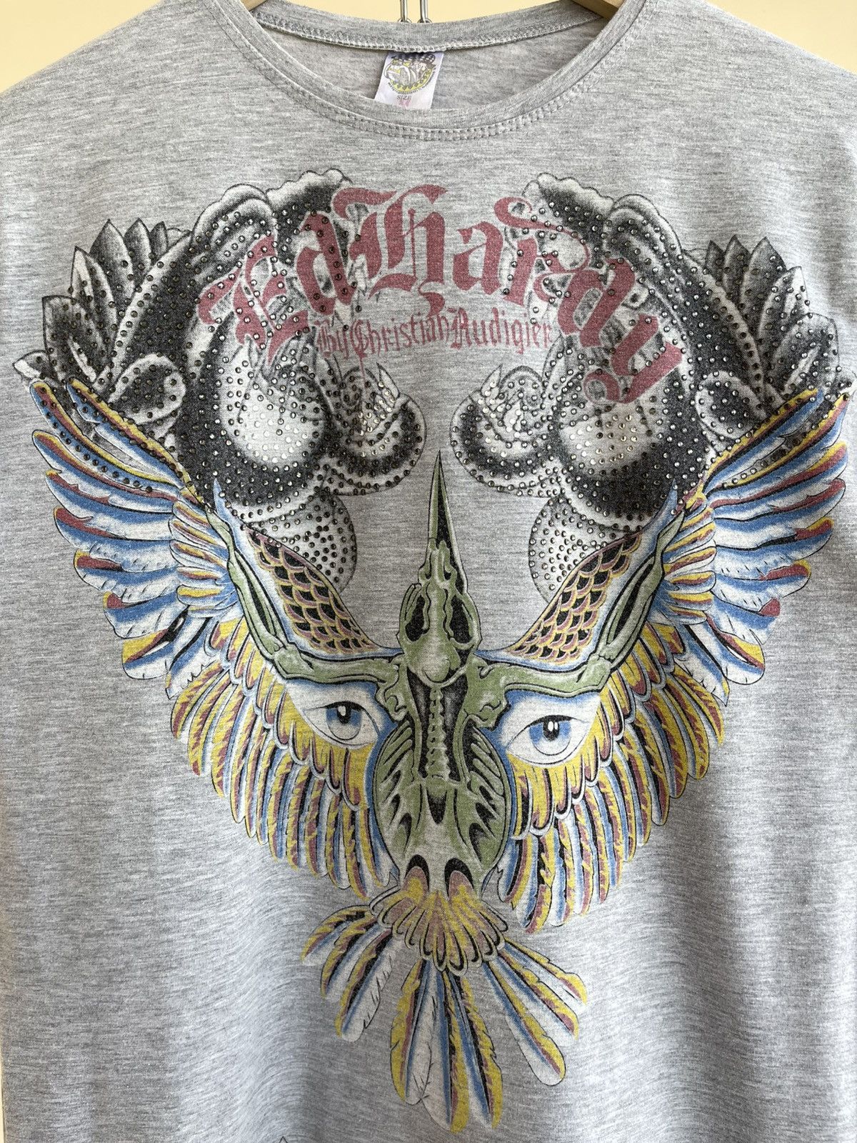 Ed Hardy Slim Fit Tattoo Rhinestone Graphic Print T-Shirt Vintage 00s Size US M / EU 48-50 / 2 - 7 Thumbnail
