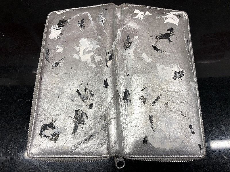 Comme des Garcons Wallet Long Paint Round Zip Gray Size ONE SIZE - 8 Thumbnail
