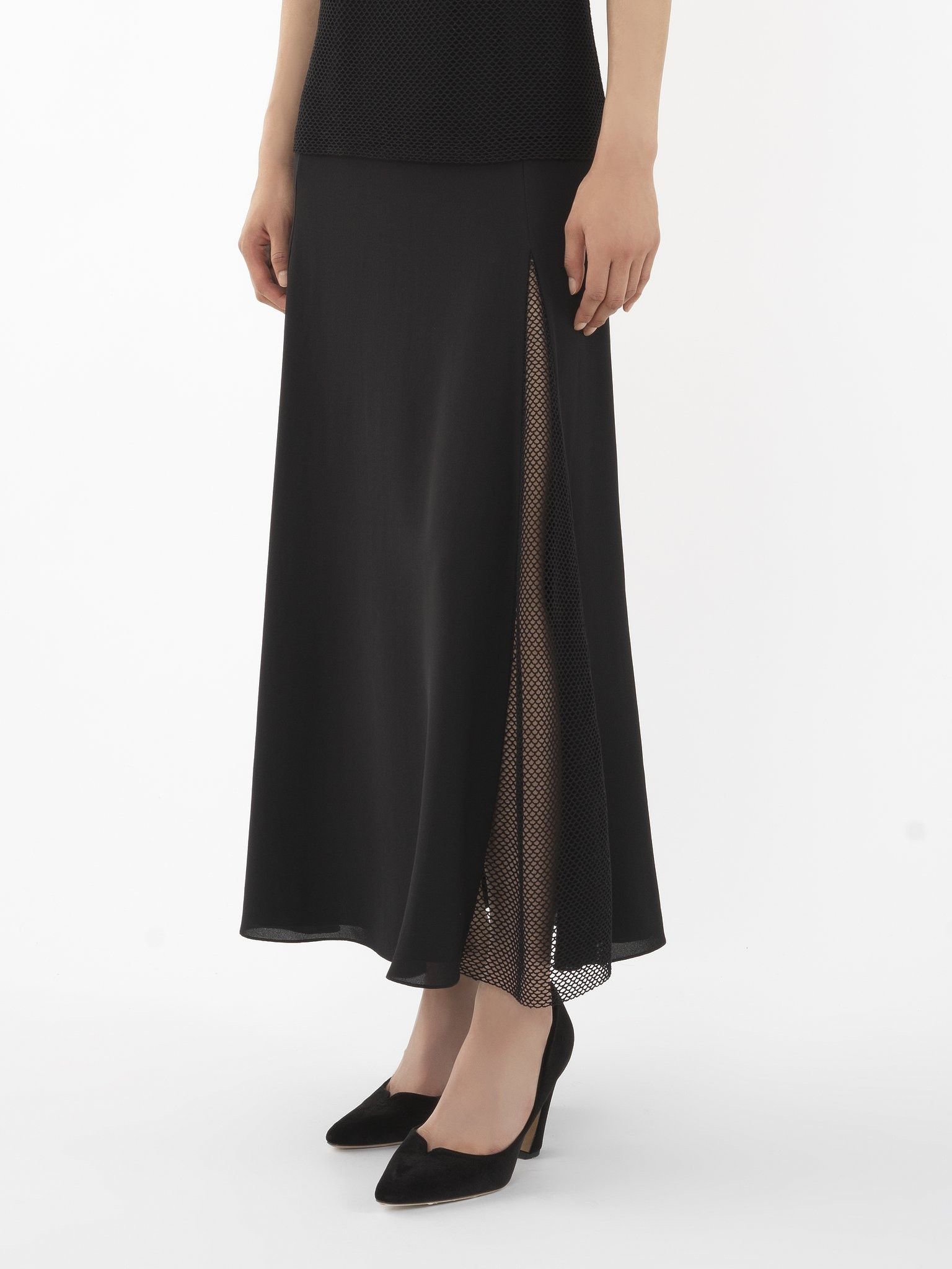 Chloe o1loc1c0325 CHC24 Midi Skirt in Black Size 27" / US 4 / IT 40 - 3 Thumbnail
