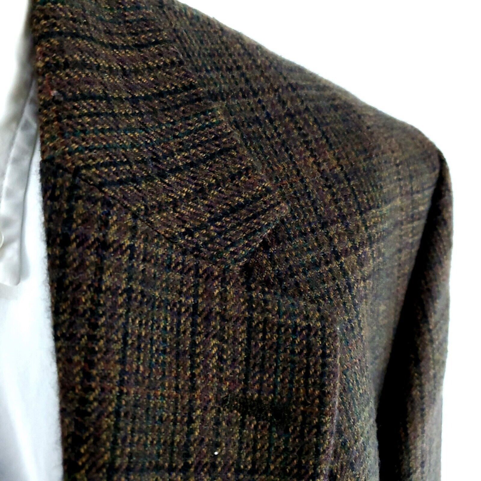 Oscar De La Renta Oscar De La Renta Tweed Lambswool 2 Button Sport Coat 44R Br Size 44R - 2 Thumbnail