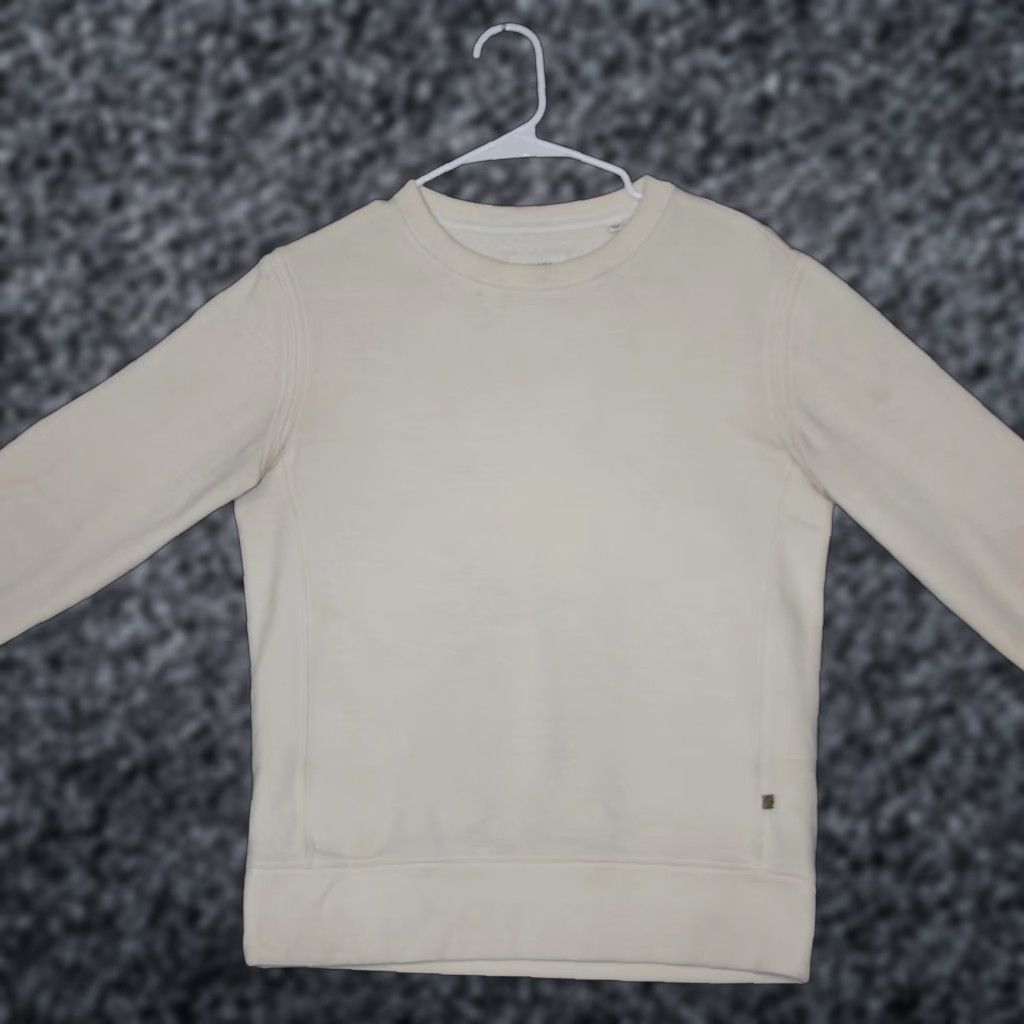 Billy Reid VINTAGE Billy Reid Sweatshirt Mens XS Cream Crewneck Suede Elbow Patches Ivory Cotton Size US XS / EU 42 / 0 - 1 Thumbnail