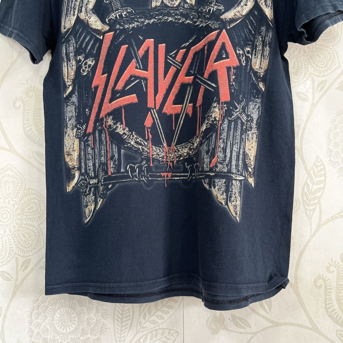 Slayer × Vintage Slayer World Tour 2012-2013 Full Printed Rock TShirt Size US M / EU 48-50 / 2 - 8 Thumbnail