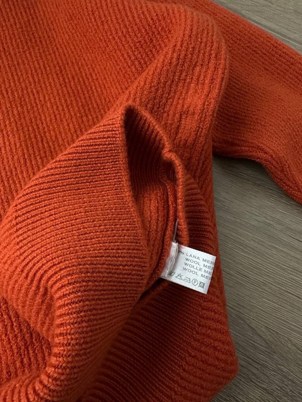 Japanese Brand × Vintage Vintage Faconeri Marino Wool Pullover 1/4 zip Orange Sweater Size US M / EU 48-50 / 2 - 17 Thumbnail