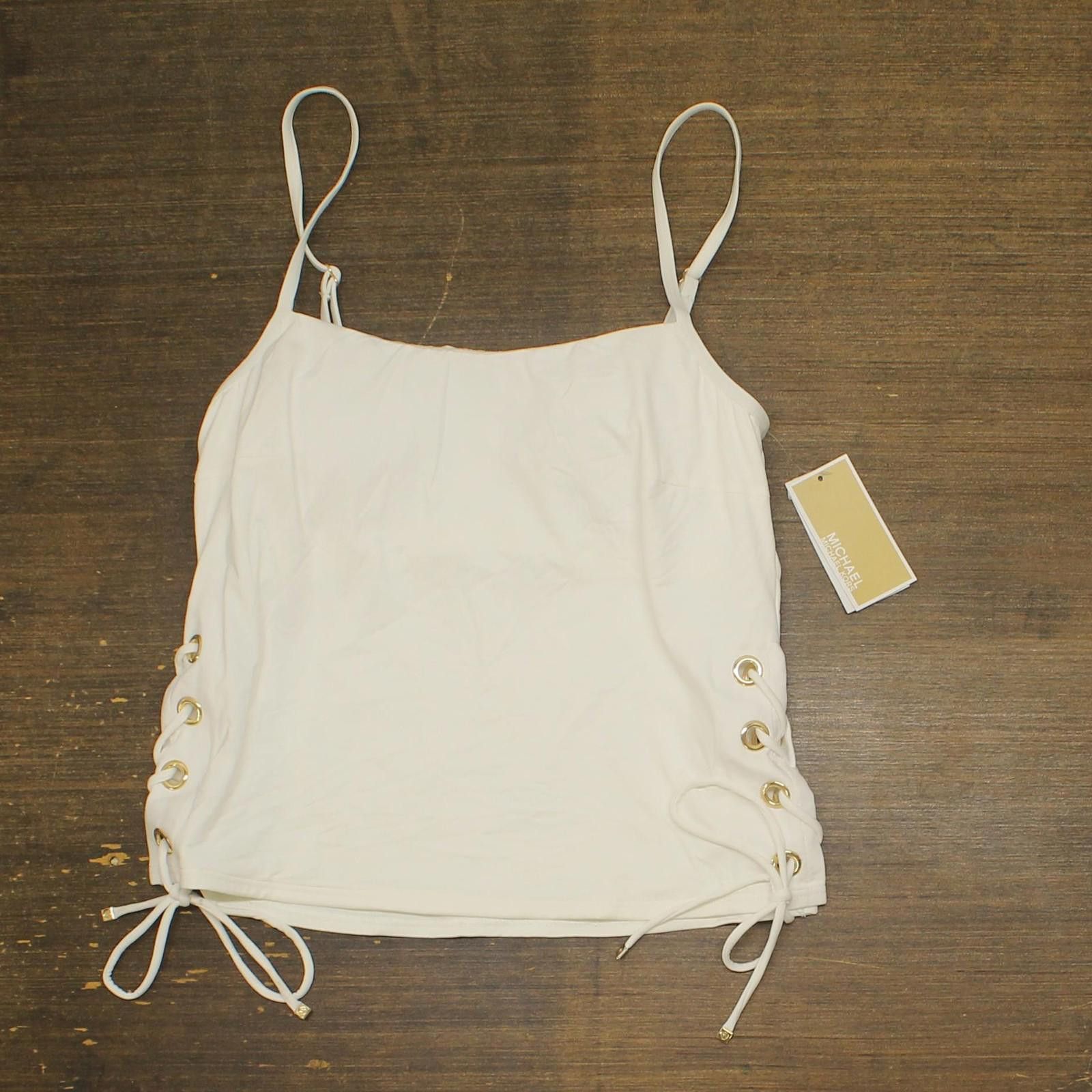 Michael Kors Michael Michael Kors Grommet Tankini Top Mm30322 White S Size ONE SIZE - 1 Thumbnail