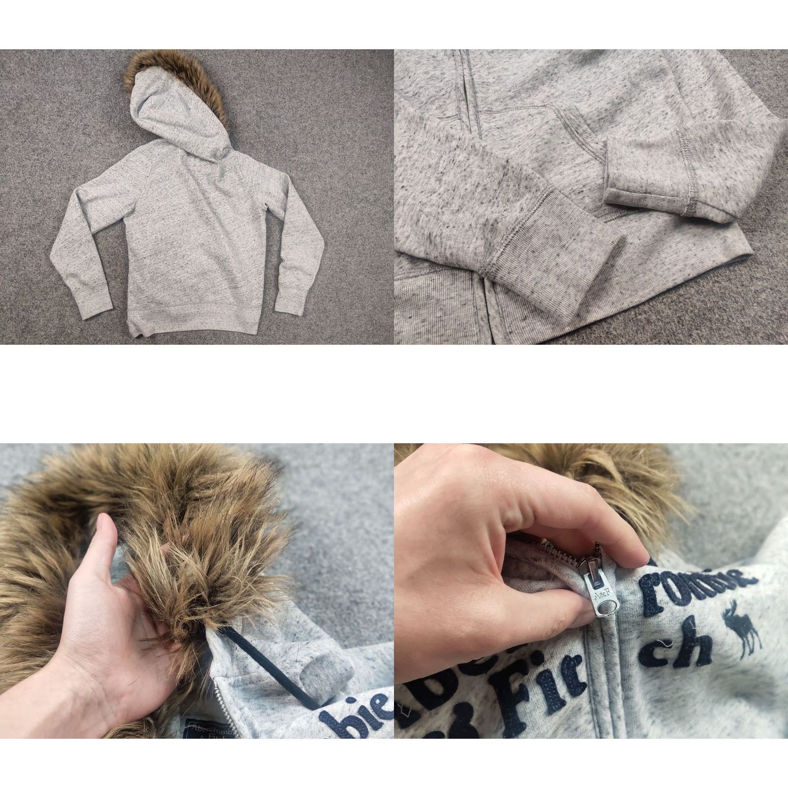 Abercrombie & Fitch Vintage Abercrombie Hoodie Rare Fur Zip Y2K Style if six was nine Opium LGB Size US L / EU 52-54 / 3 - 8 Thumbnail