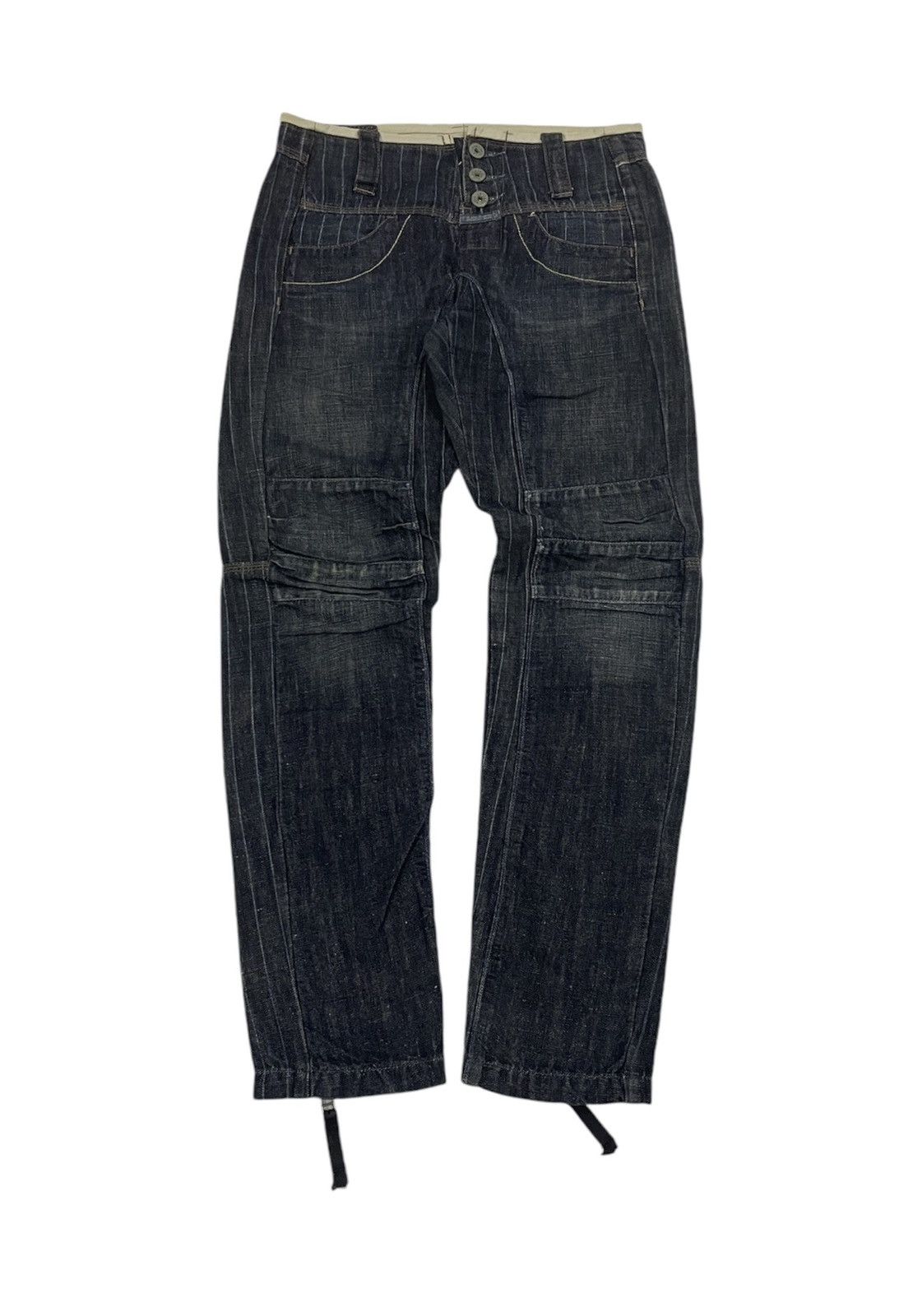 Marithe + Francois Girbaud Vintage MFG Jeans Bikers Stripes Zipper Jeans Size US 29 - 1 Thumbnail