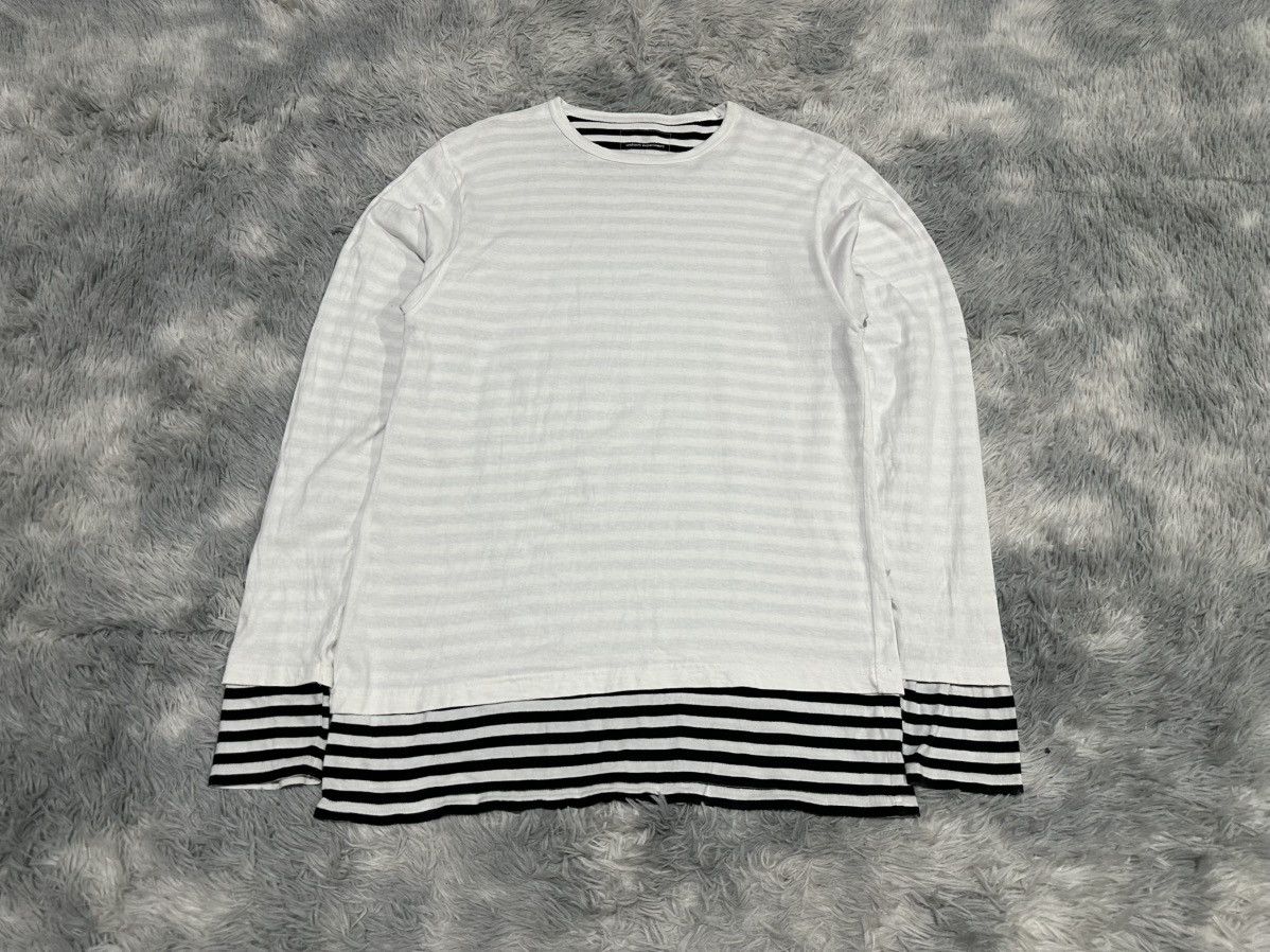 uniform experiment 🔥Y2K Uniform Experiment Double Layer Striped Ls Shirt Size US L / EU 52-54 / 3 - 1 Thumbnail