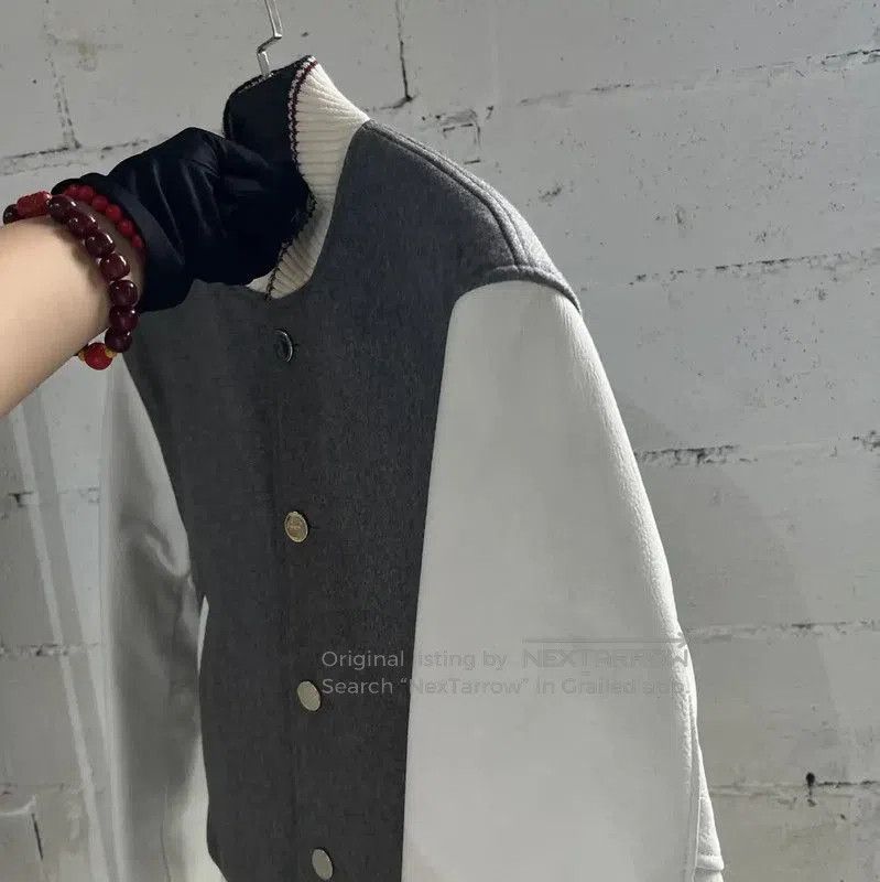 Thom Browne Thom Browne Gray Leather Women's Jacket . Size M / US 6-8 / IT 42-44 - 3 Thumbnail