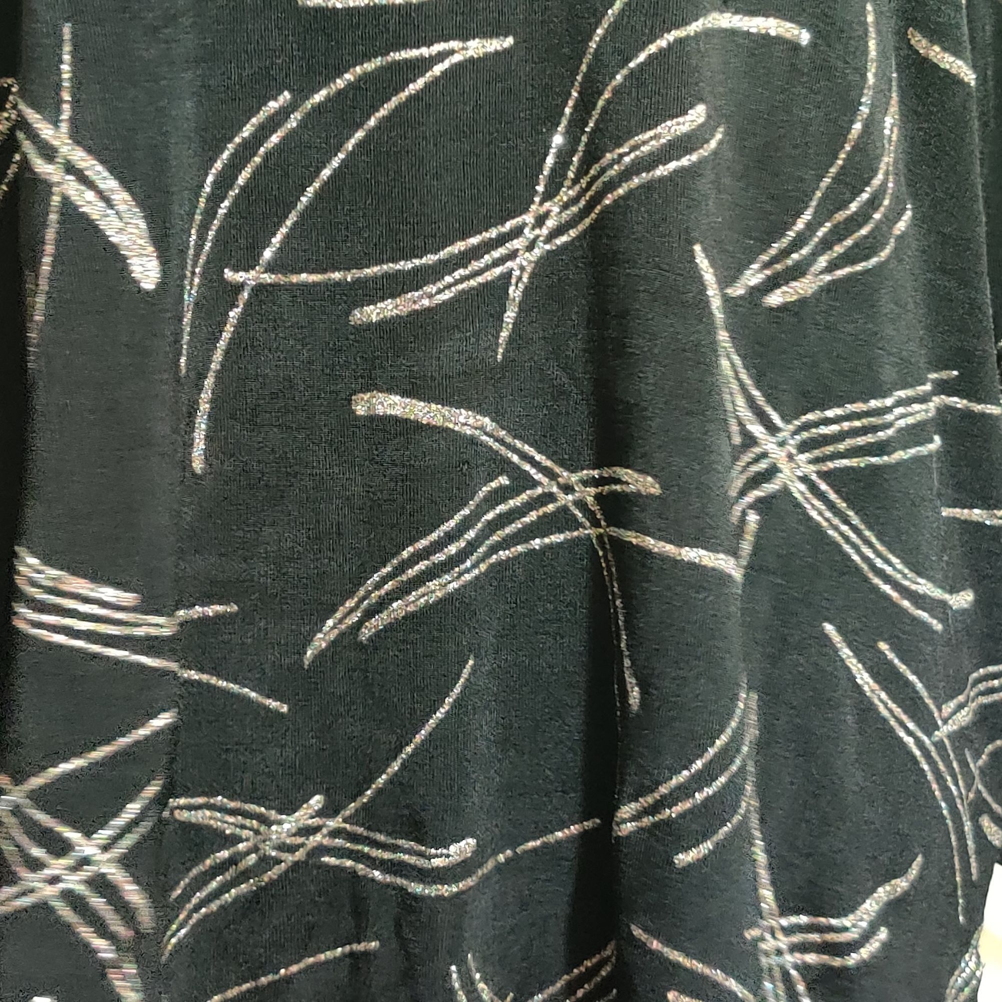 Vintage Amanda XL Vintage Black Metallic Abstract Print Tunic Blouse Size XL / US 12-14 / IT 48-50 - 11 Thumbnail