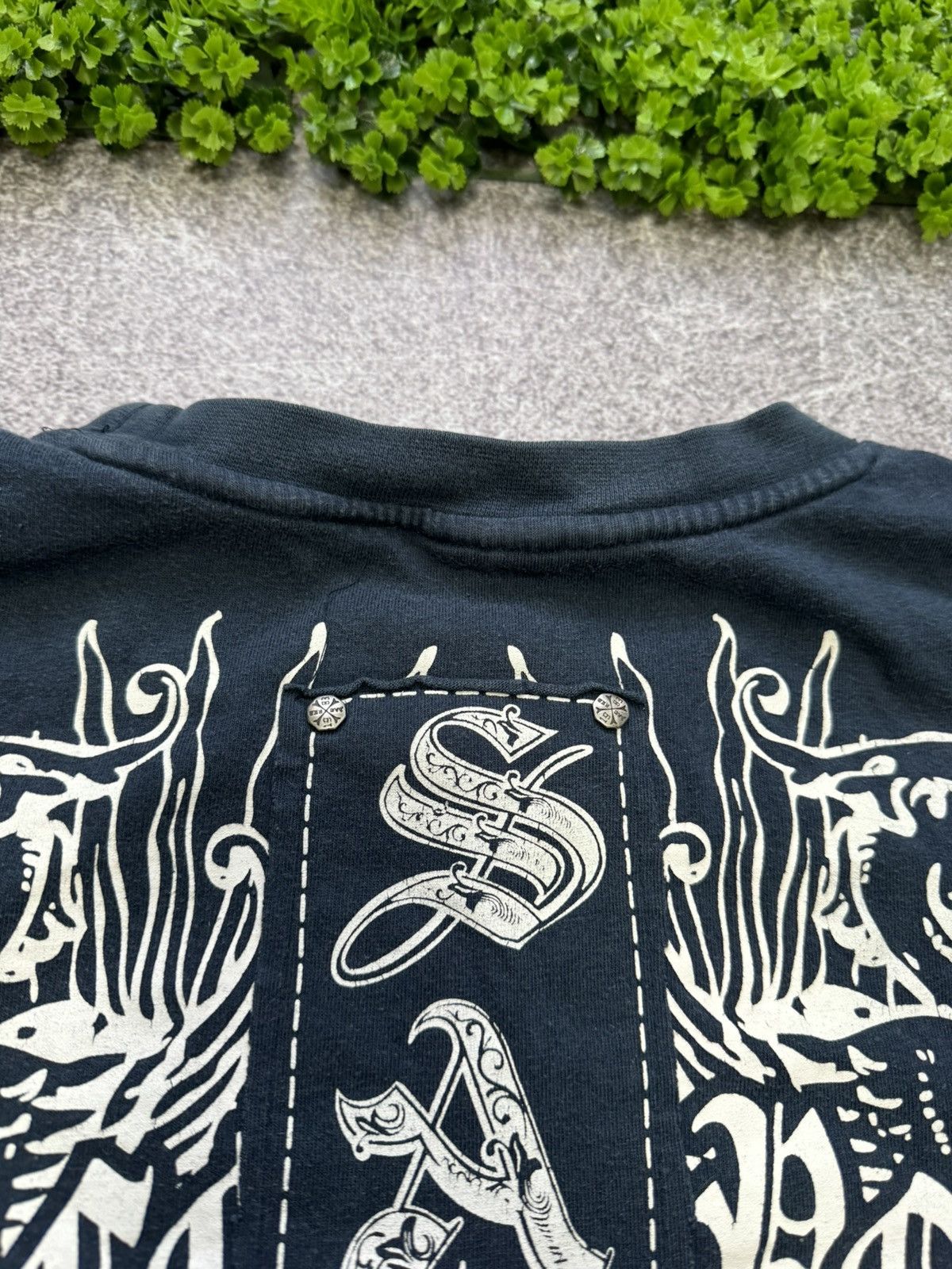 Affliction × Helix × Vintage Vintage Y2K Raw Blue Goth MMA Zipper Graphic T-Shirt Size US M / EU 48-50 / 2 - 13 Thumbnail