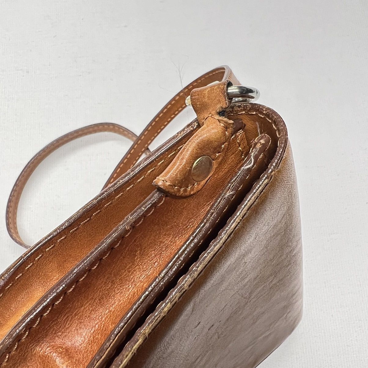 Vera Pelle × Vintage VTG Vera Pelle Leather Bag Brown Crossbody Purse Strap Size ONE SIZE - 20 Thumbnail