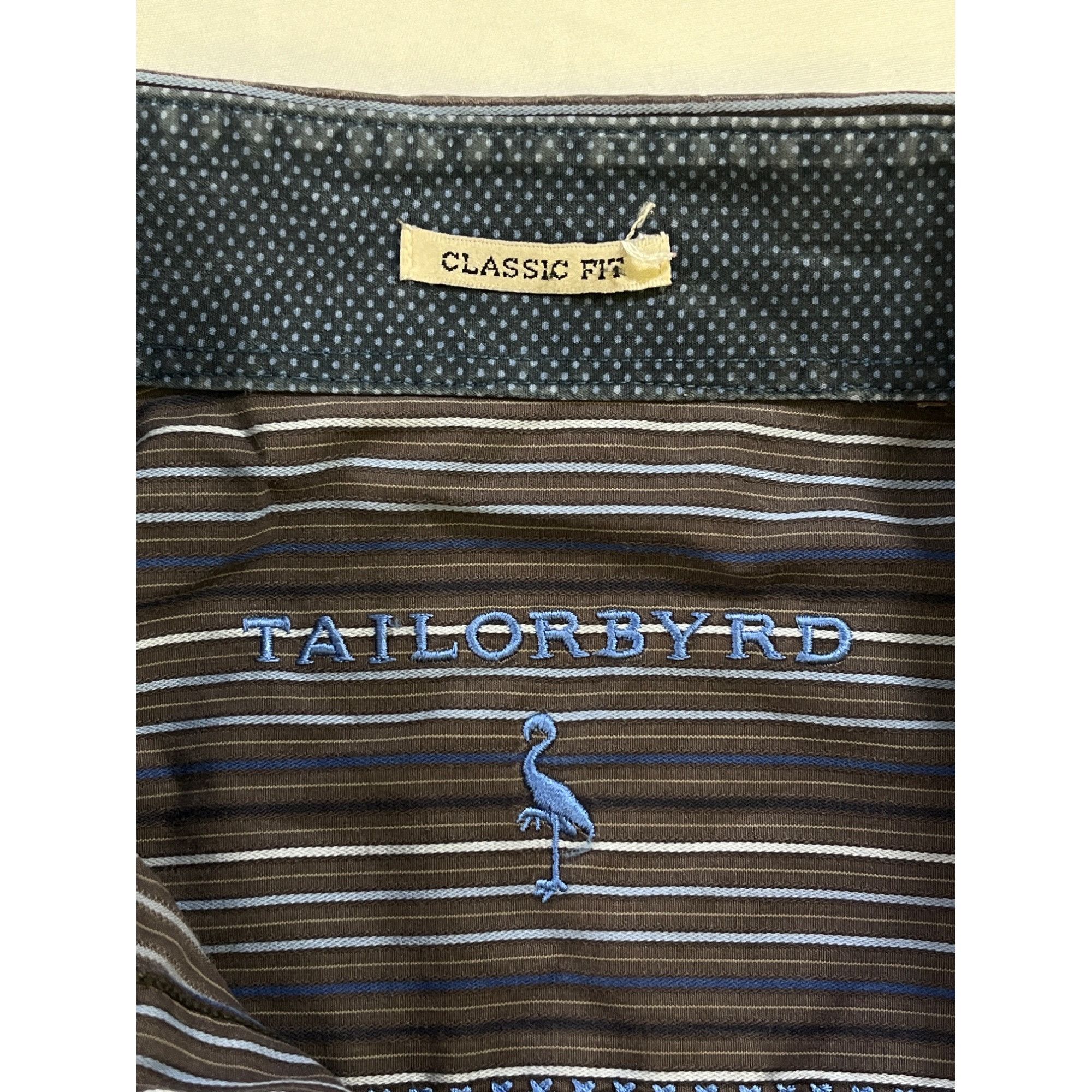 Taylor Byrd TailorByrd SKU 7780 Mens Blue and White Striped Button Down Size US XL / EU 56 / 4 - 9 Thumbnail