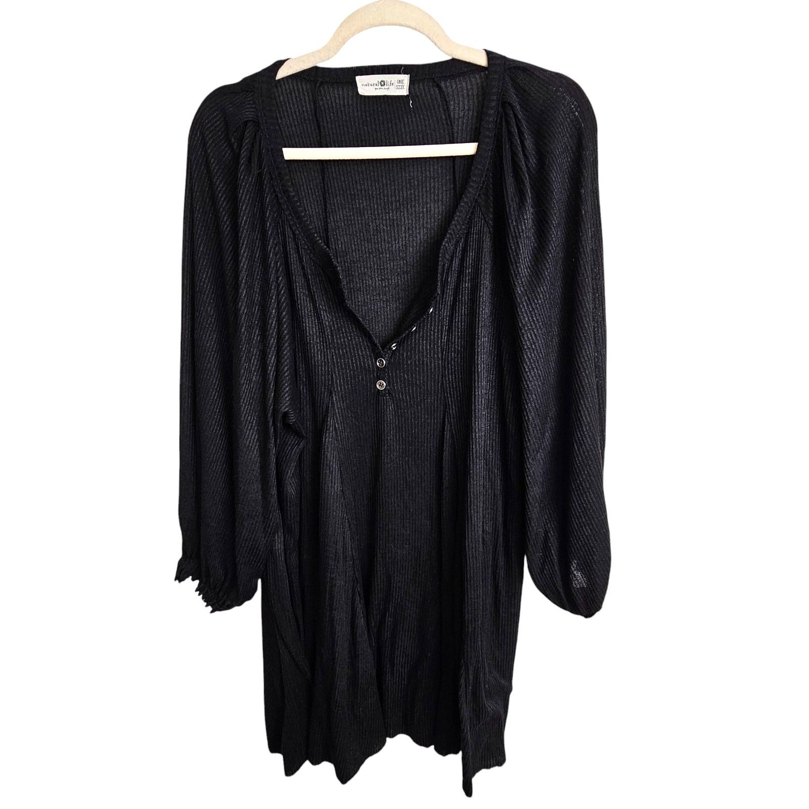 Natural Issue Natural Life Womens Oversized Boho Tunic Dress OS Lagenlook Size ONE SIZE - 1 Thumbnail