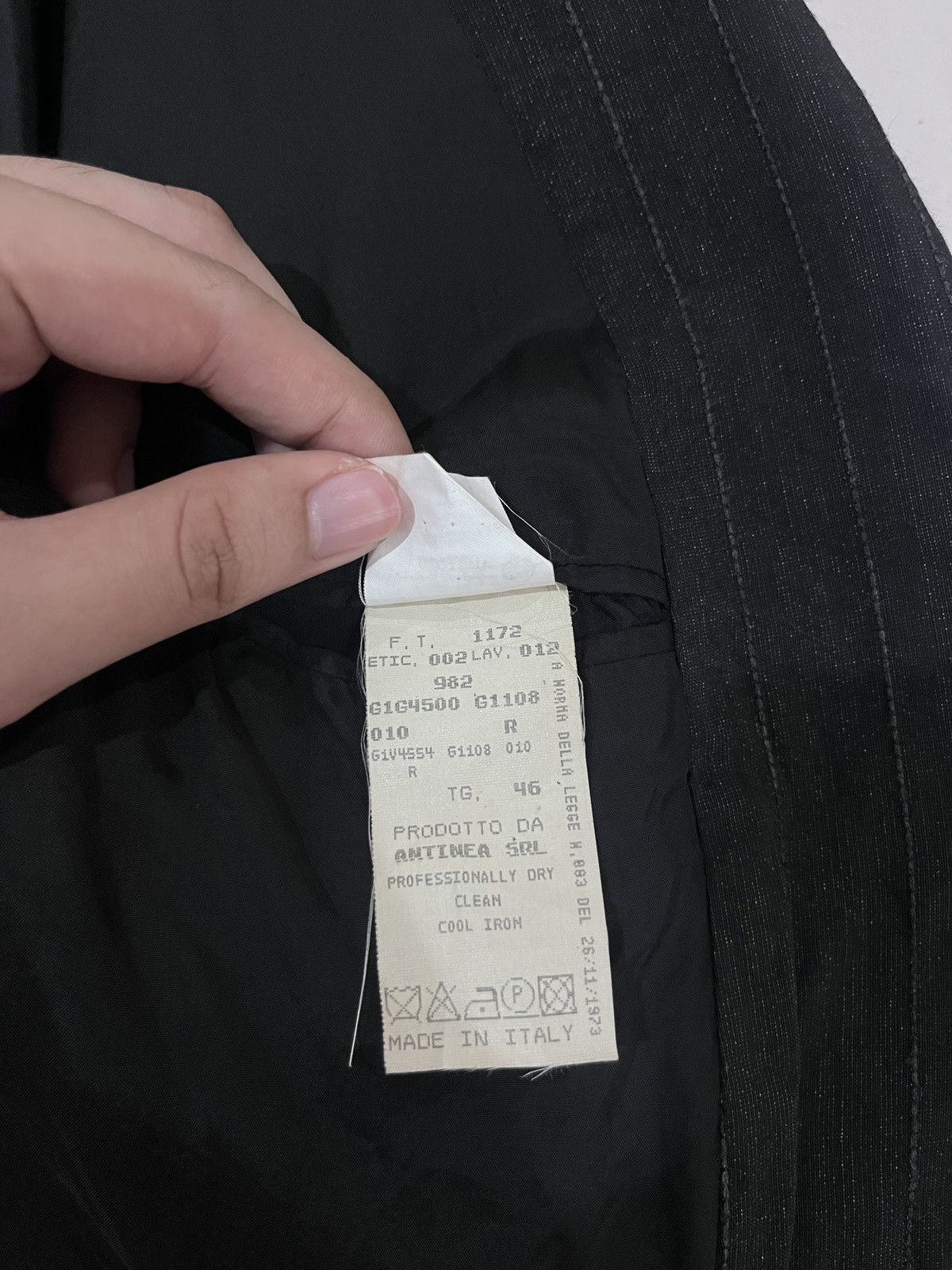 Emporio Armani Vintage Rare 1973 Emporio Armani Stripe Black Men Blazer Size 46S - 9 Thumbnail