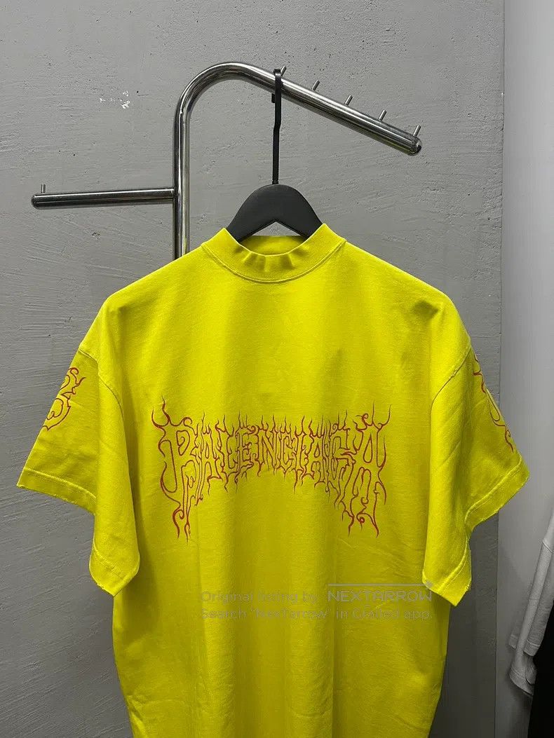 Balenciaga Balenciaga Yellow Flame Letter Short Sleeve T-Shirt Size US S / EU 44-46 / 1 - 2 Thumbnail