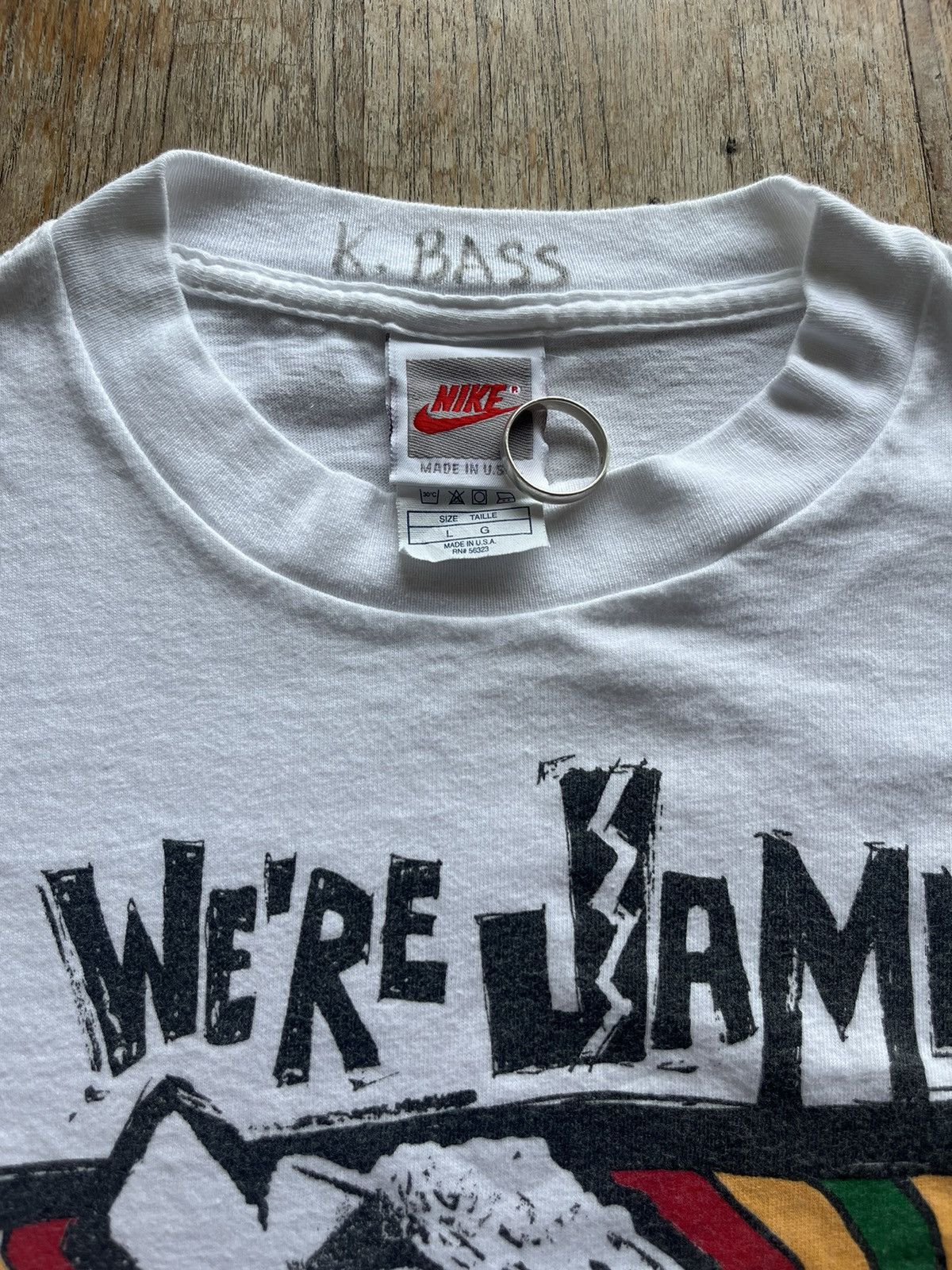 Nike × Vintage Vtg NIKE Michael Jordan Jammin’by Bob Marley 90’s tshirt Size US L / EU 52-54 / 3 - 5 Thumbnail