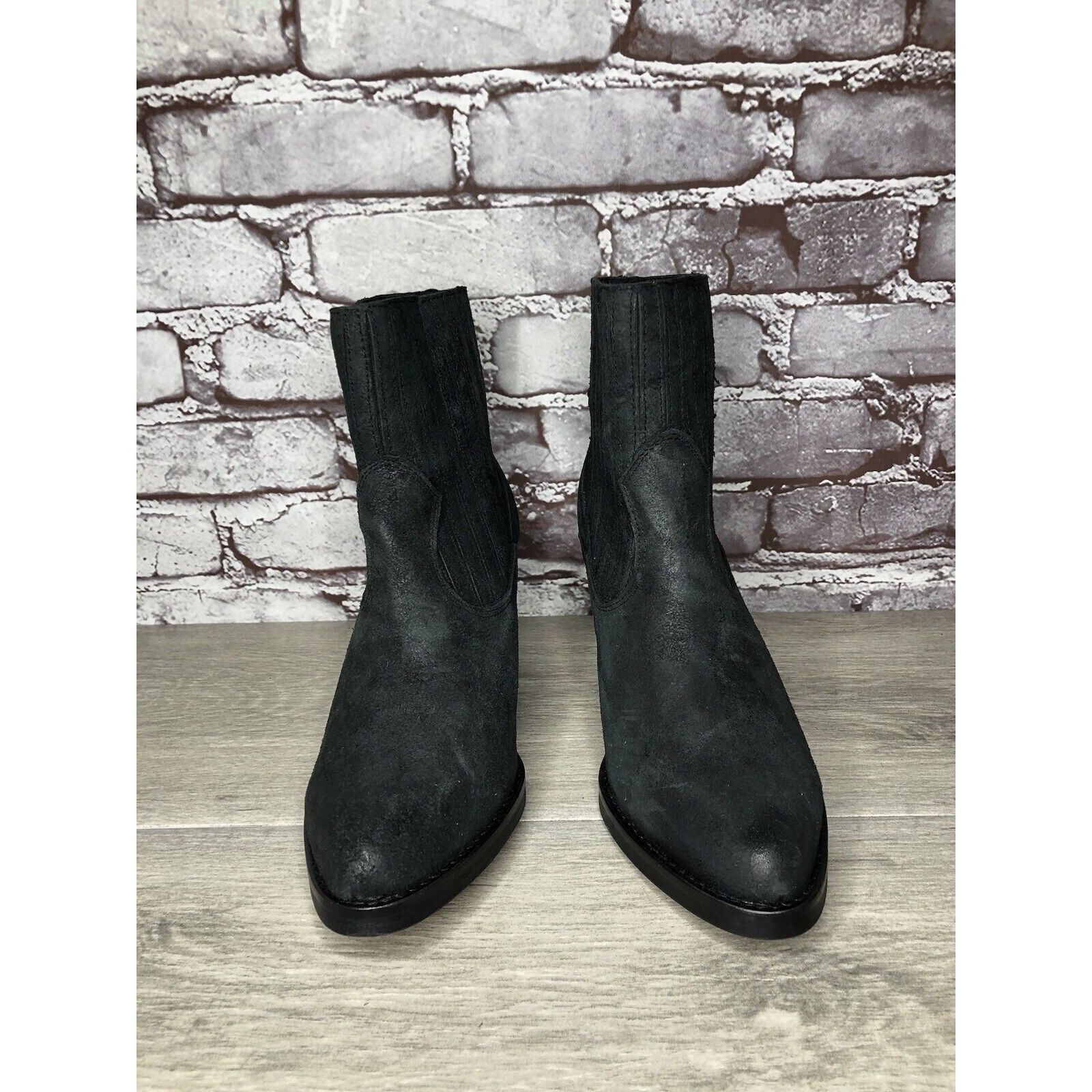 Other Musse & Cloud Black Suede Leather Chelsea Block Heel Boots W Size US 9 / IT 39 - 2 Thumbnail