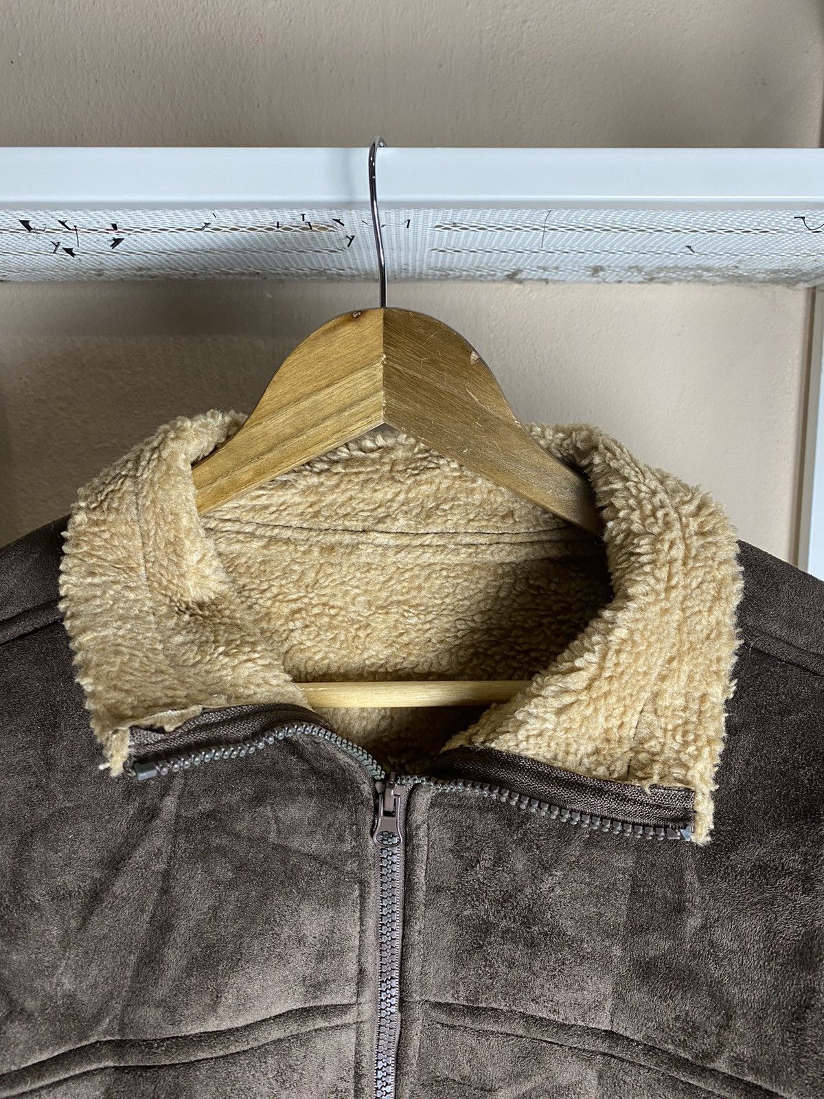 Vintage SUNTORY BOSS COFFEE Japanese Promo Suede Sherpa Lined Jacket Size US M / EU 48-50 / 2 - 2 Thumbnail