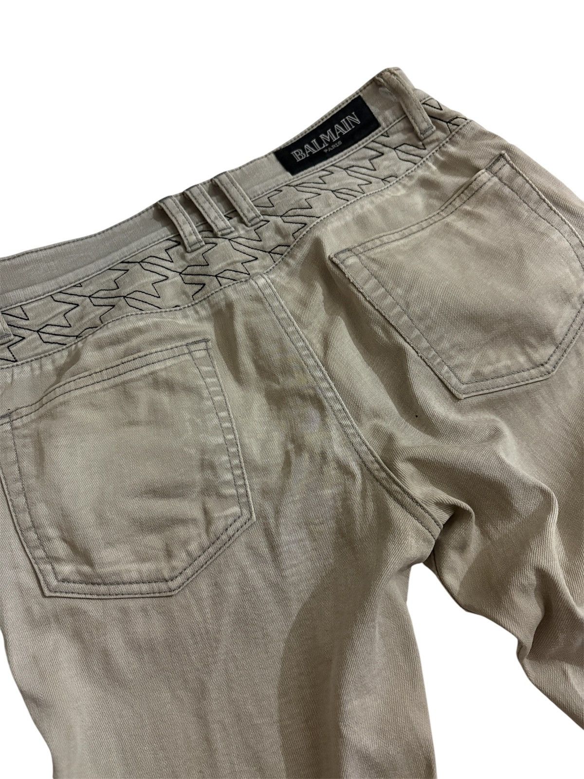 Balmain Archive Balmain SS14 Geometric Stitch Biker Size US 30 / EU 46 - 6 Thumbnail
