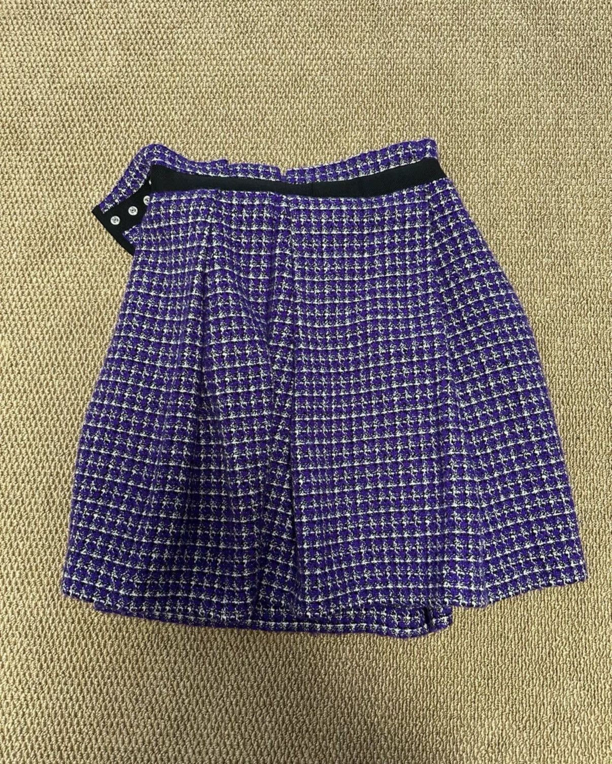 Comme des Garcons COMME des GARÇONS Purple Tweed Plaid Skirt K23 Size 26" / US 2 / IT 38 - 3 Thumbnail