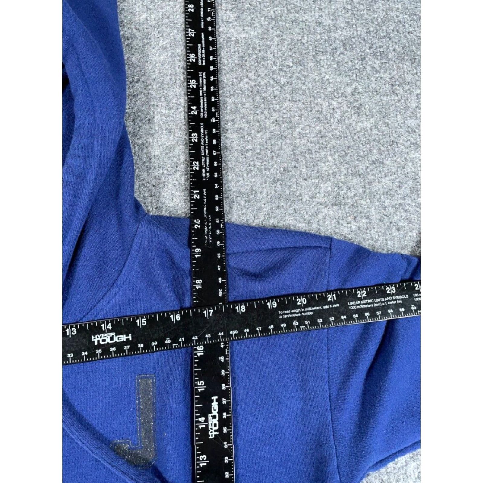 Juicy Couture VINTAGE VTG Juicy Couture Cropped Hoodie Bell Sleeve Sweatshirt Women's Medium Blue Size M / US 6-8 / IT 42-44 - 6 Thumbnail