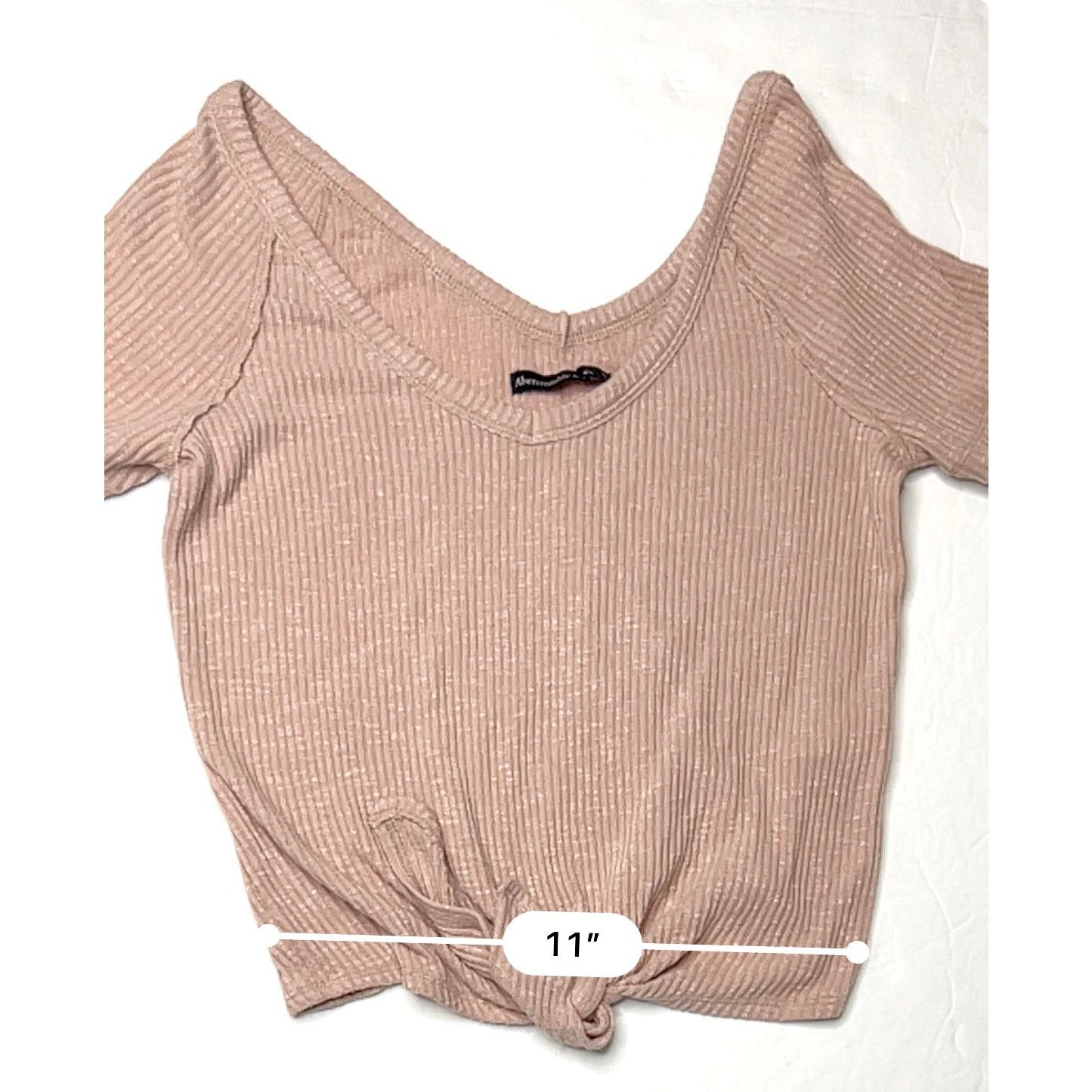 Abercrombie & Fitch Abercrombie & Fitch Deep V Tie Knot Front Ribbed Knit Top XS Size XS / US 0-2 / IT 36-38 - 6 Thumbnail