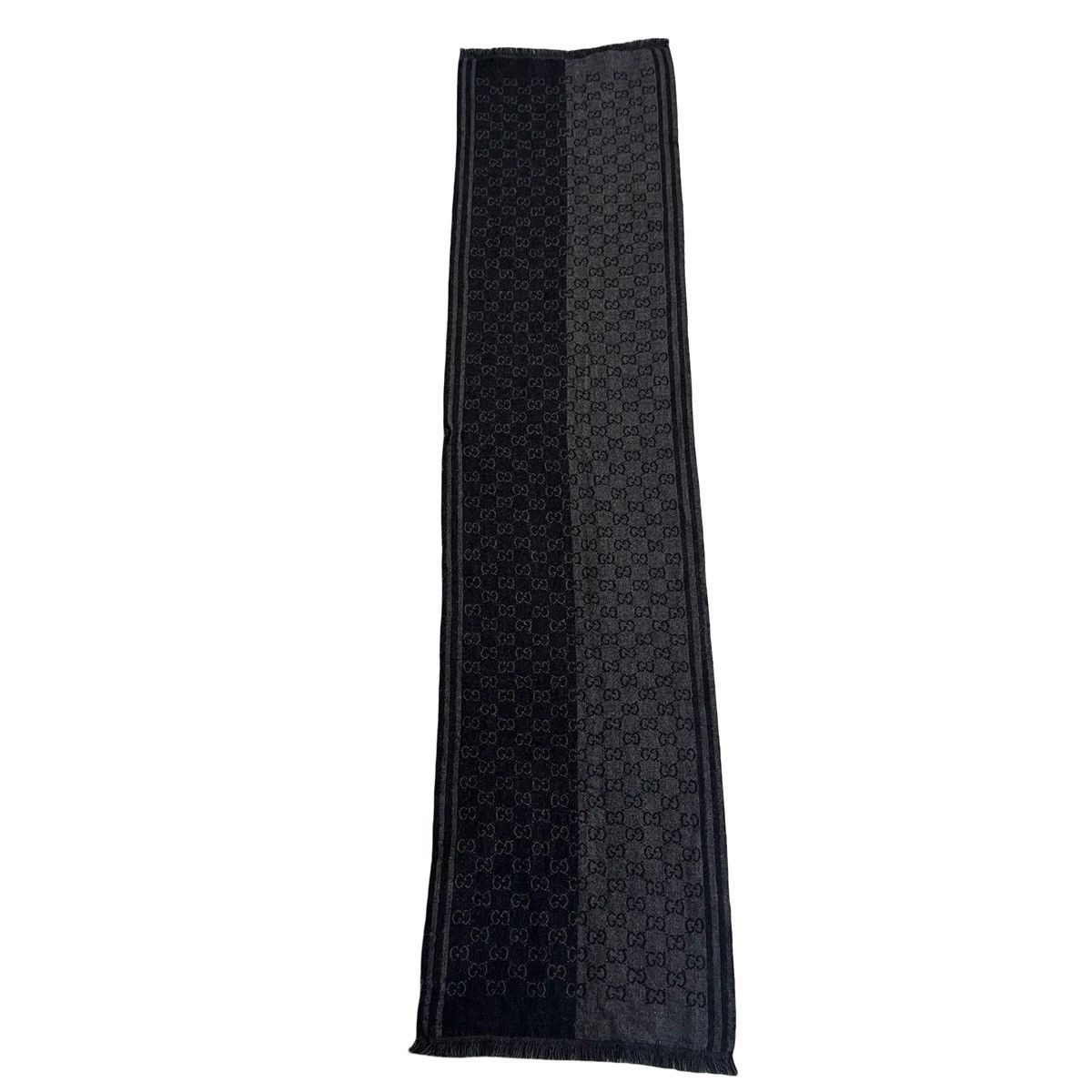 Gucci GUCCI GG Monogram Bicolor Wool Scarf Size ONE SIZE - 3 Thumbnail