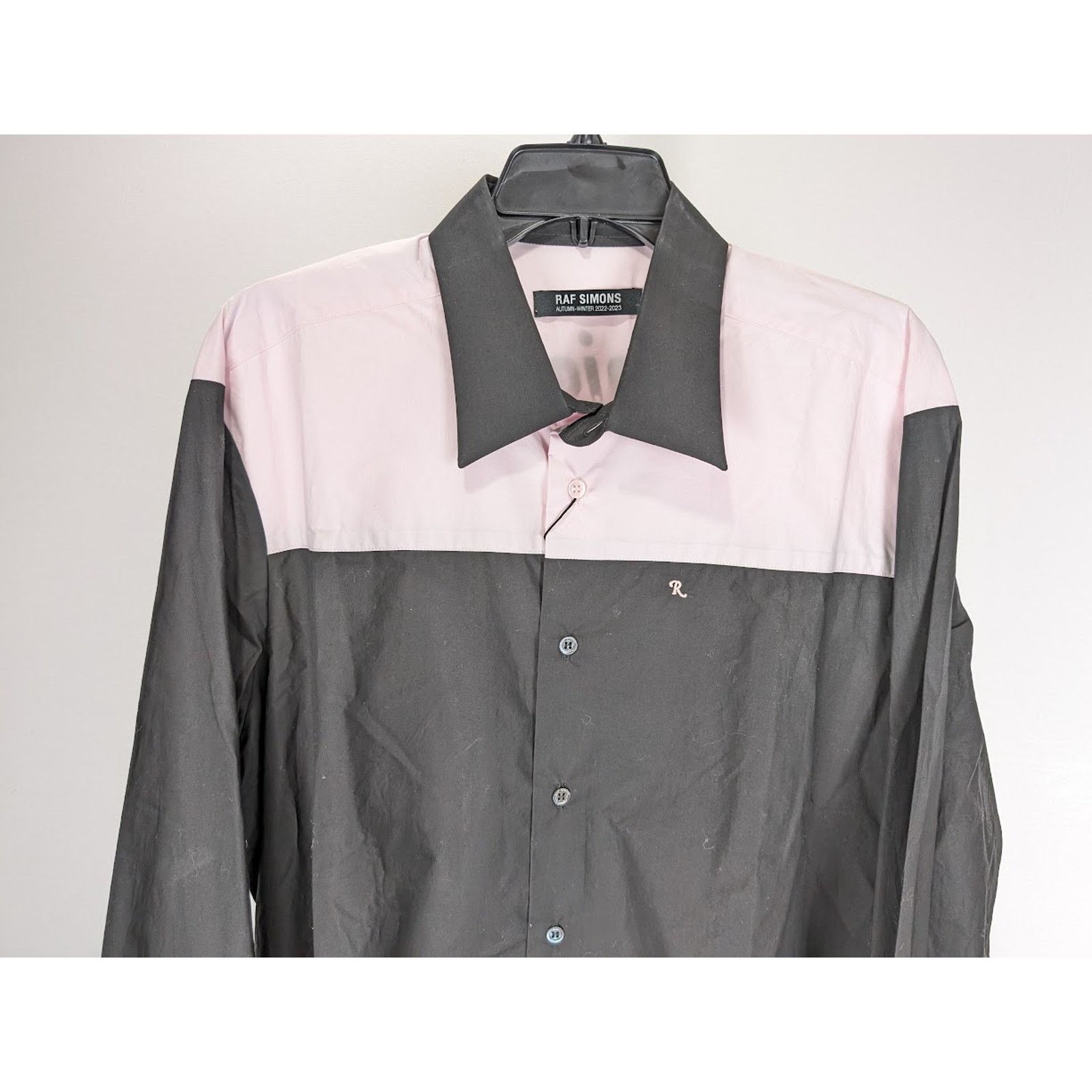 Raf Simons o1rshd1 Bicolor Americano Shirt Print On Shoulder Black/Pink Size US XL / EU 56 / 4 - 7 Thumbnail