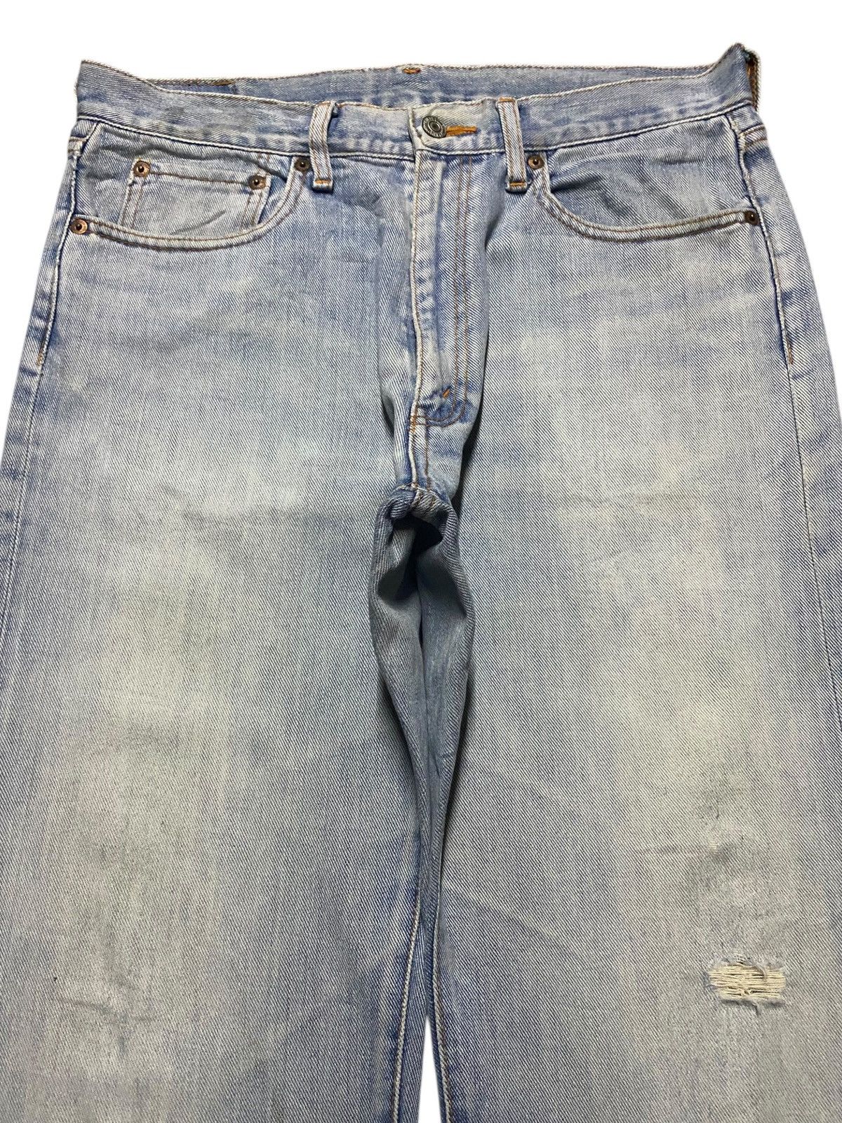 Japanese Brand Vtg Bobson Chessking Light Fade Wash Distressed Loose Jeans Size US 33 - 3 Thumbnail