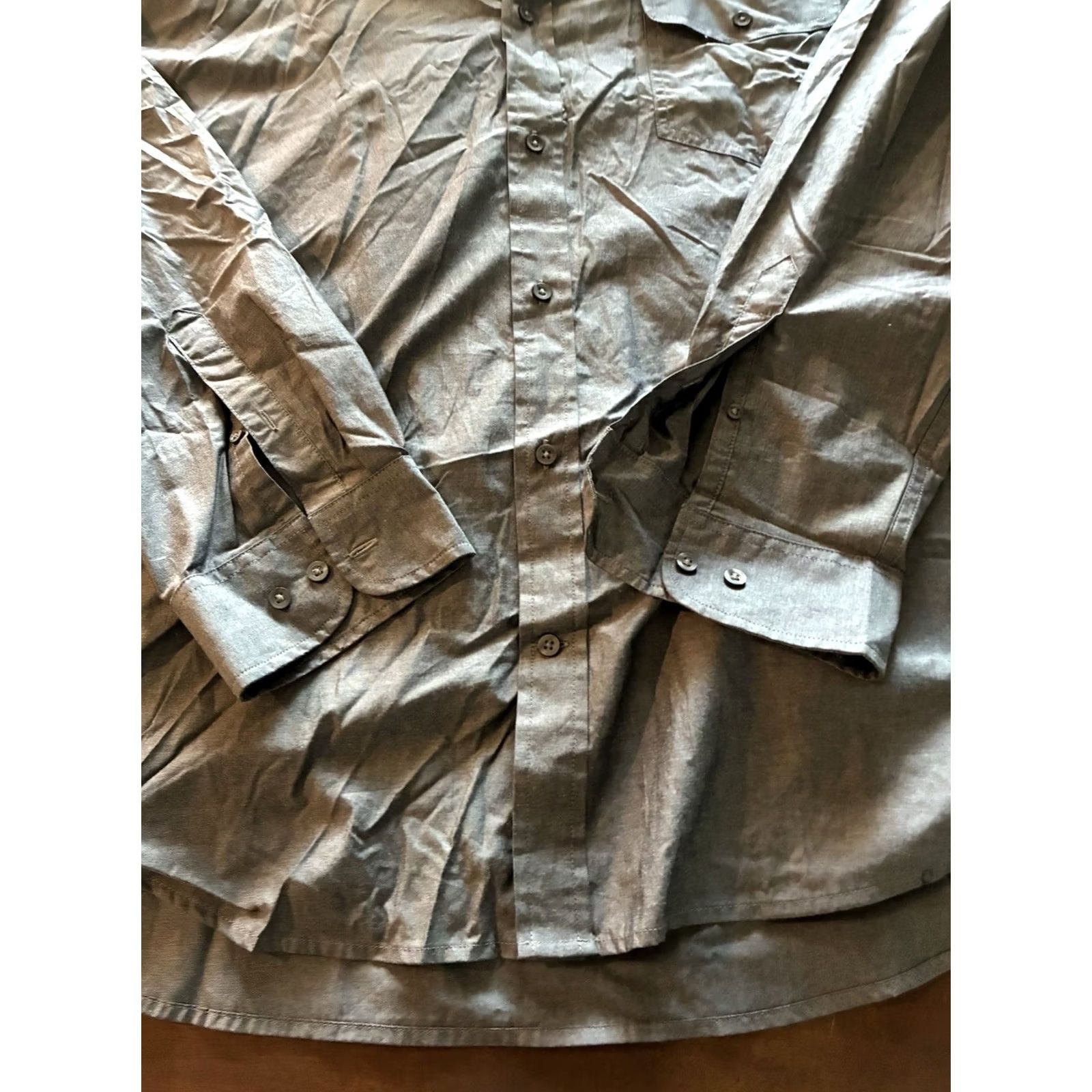 Vintage Foundry Shirt Mens 3XL Button-Up Long Sleeve Button-Down Collar Gray with Pocket Size US XXL / EU 58 / 5 - 2 Thumbnail